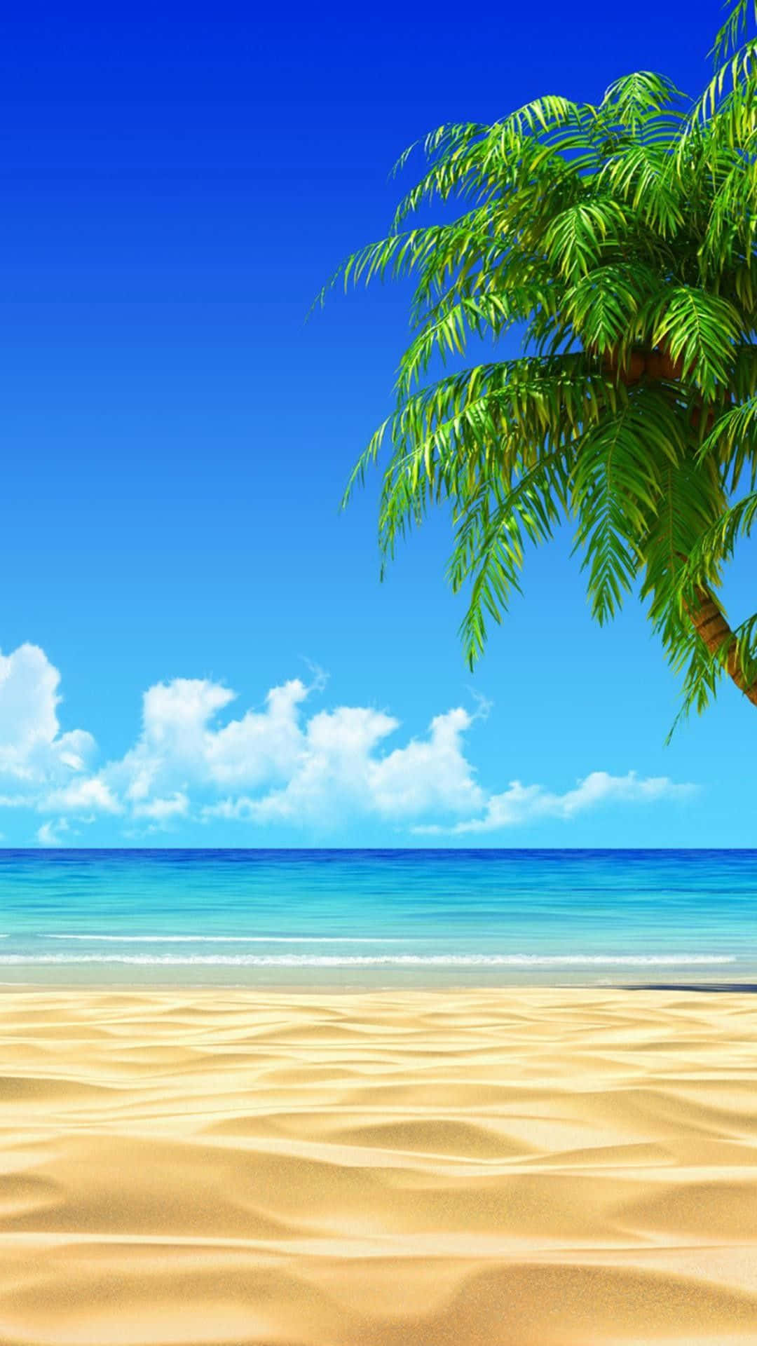 iPhone, tropical beach, golden sand, Full HD Phone Wallpaper