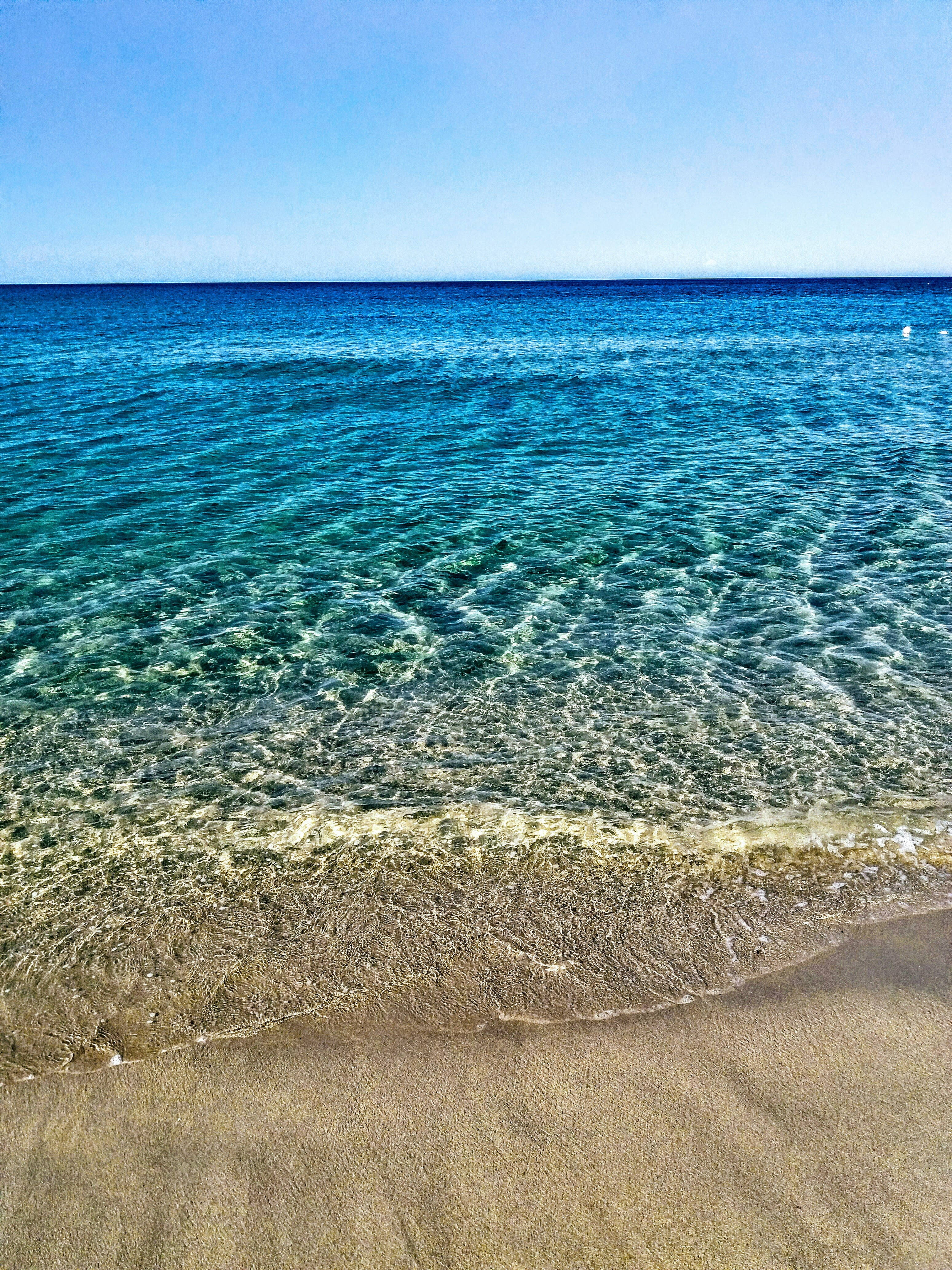 iPhone 7, Beach Blue, turquoise waves, 4K Phone Wallpaper