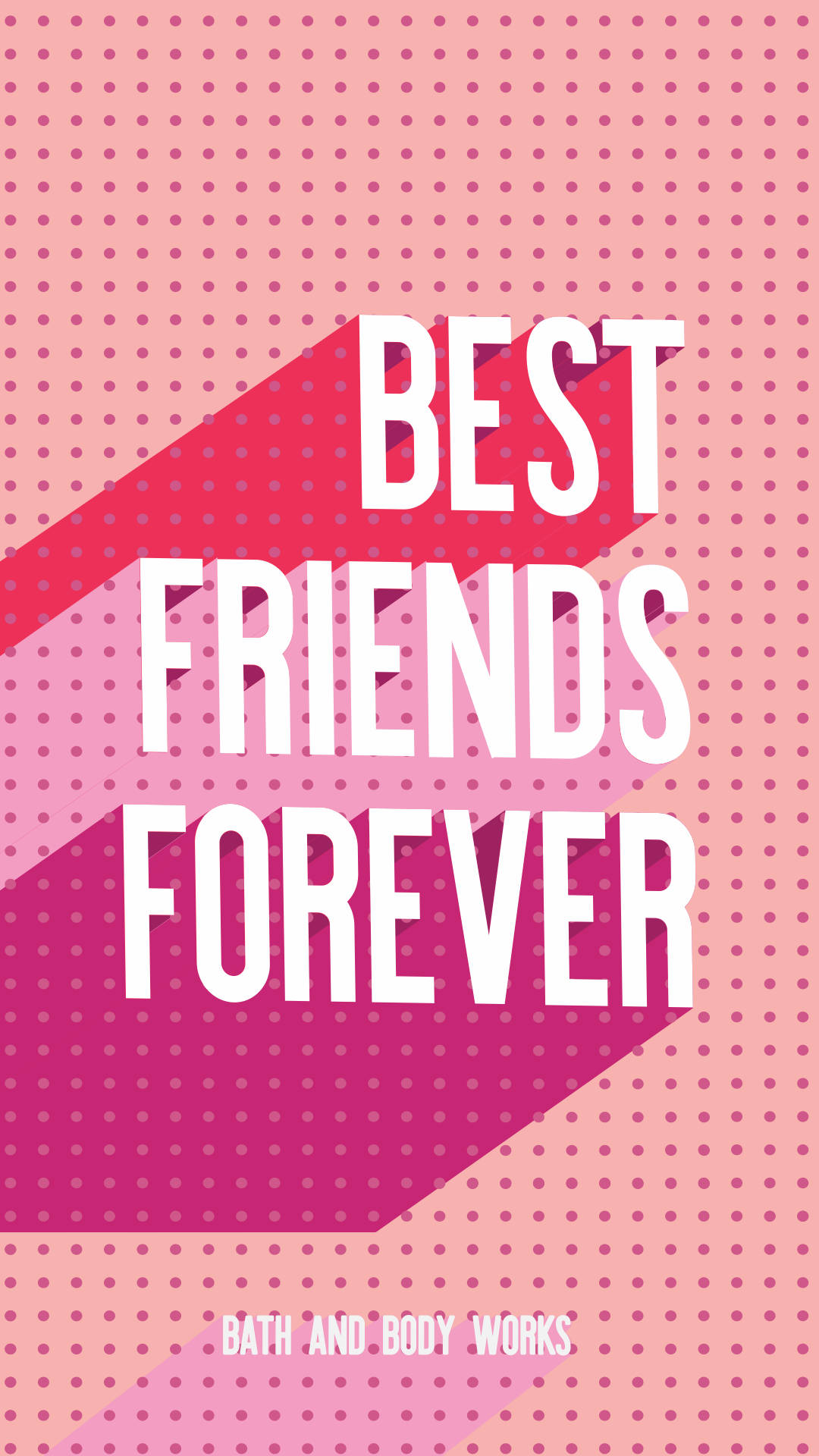 Cute Best Friends Forever, pink gradient background, dotted pattern, Full HD Phone Wallpaper