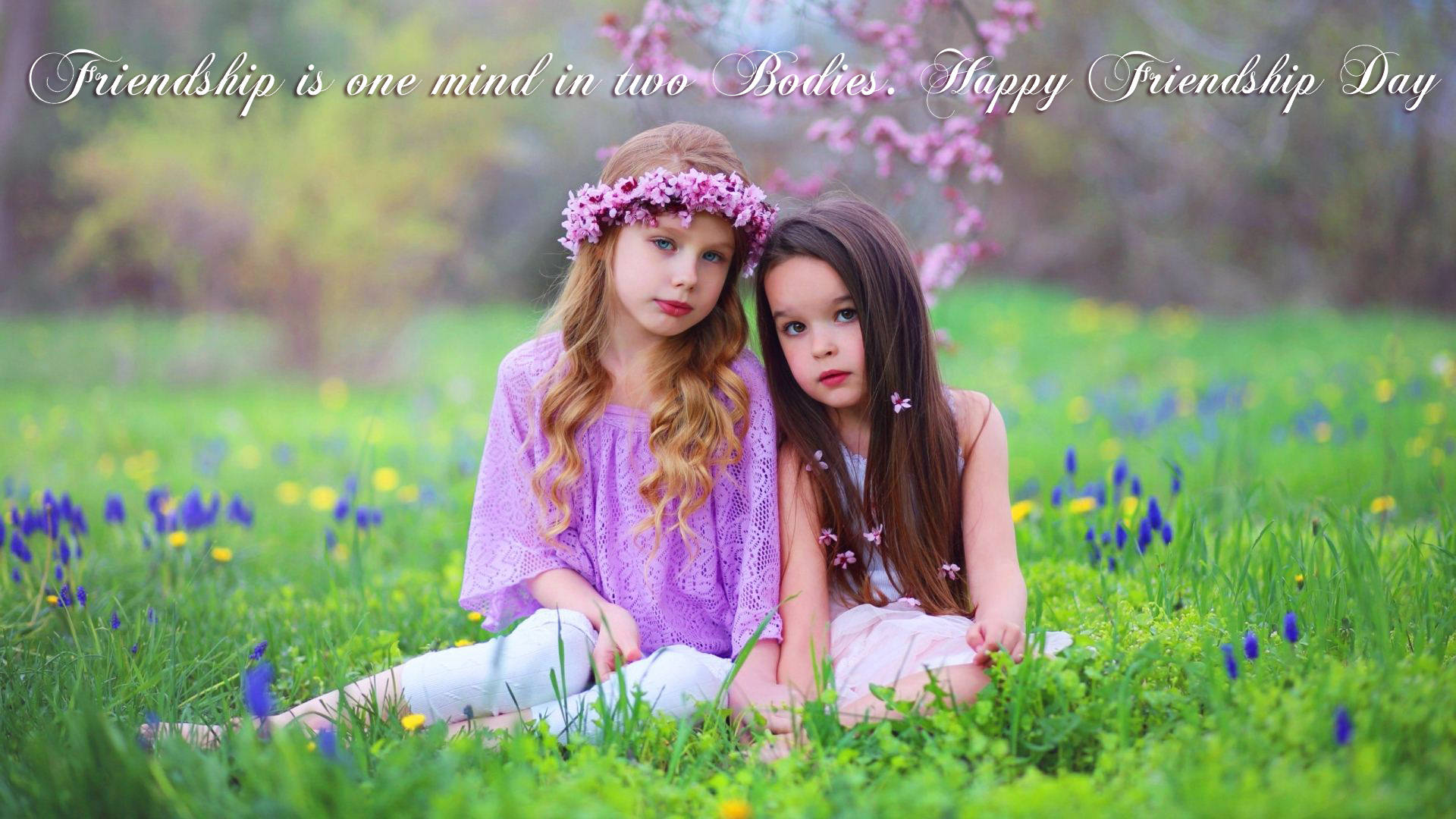 flower crowns, vibrant meadow, green grass, Full HD Desktop Wallpaper
