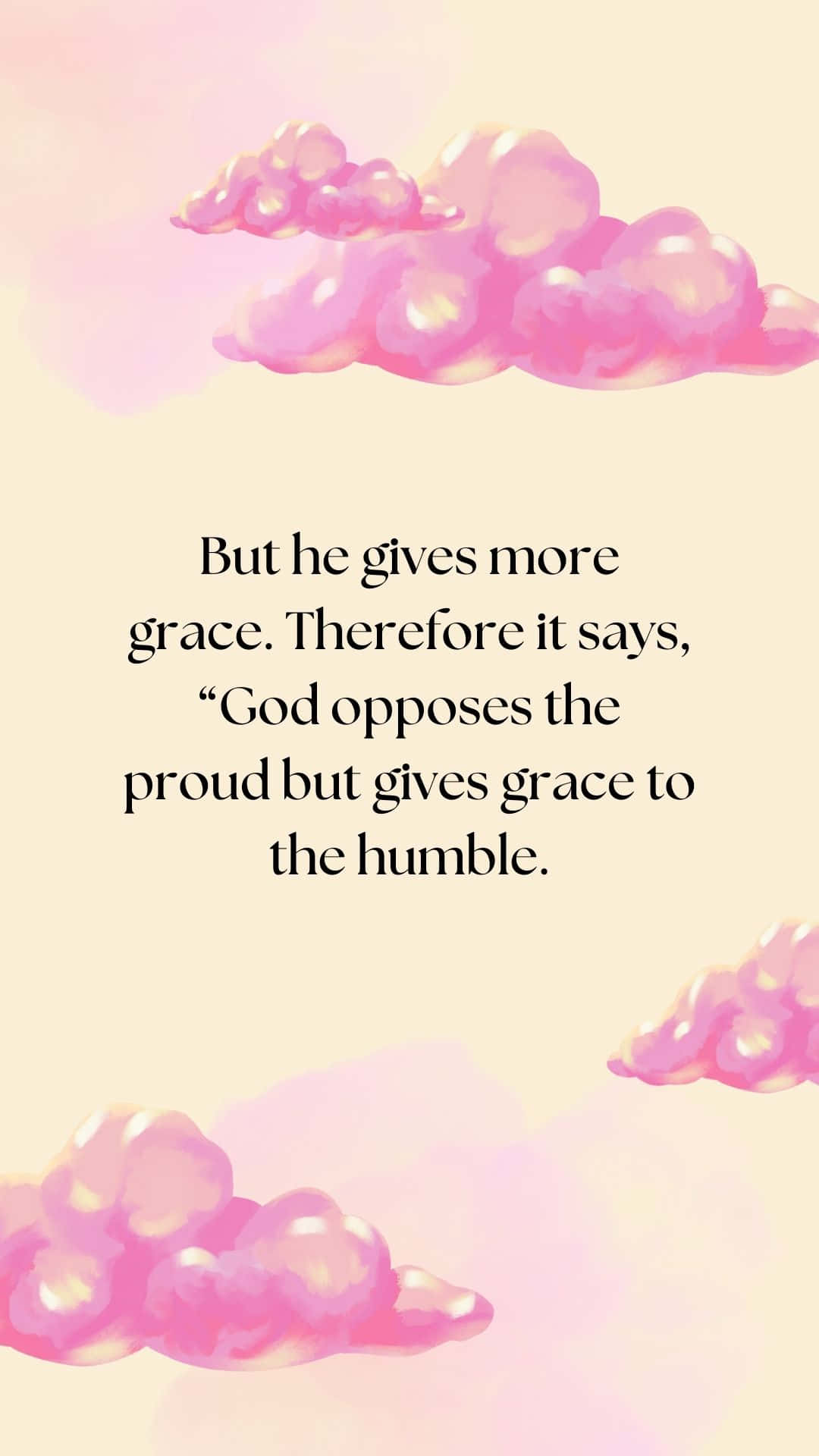pink grace bible verse, soft pink watercolor clouds, biblical quote, Full HD Phone Wallpaper