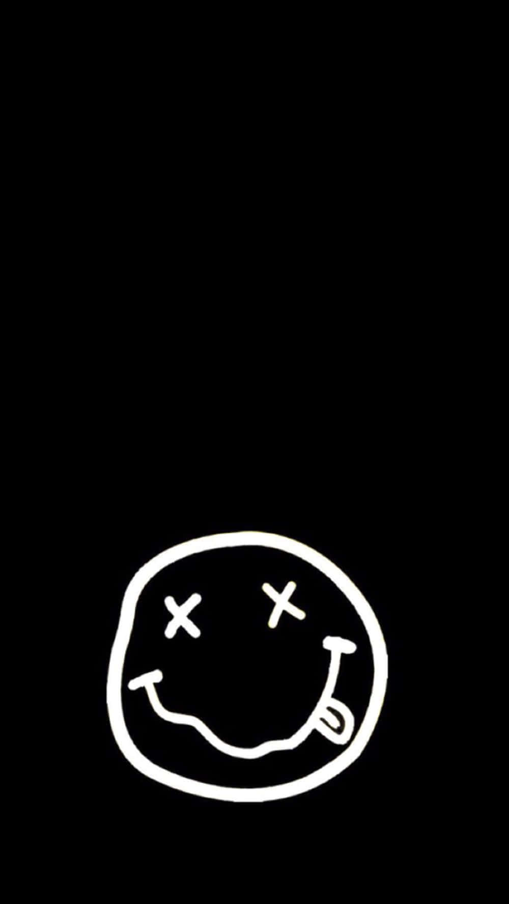 Black Trippy Smile, white doodle, smiling face, HD Phone Wallpaper