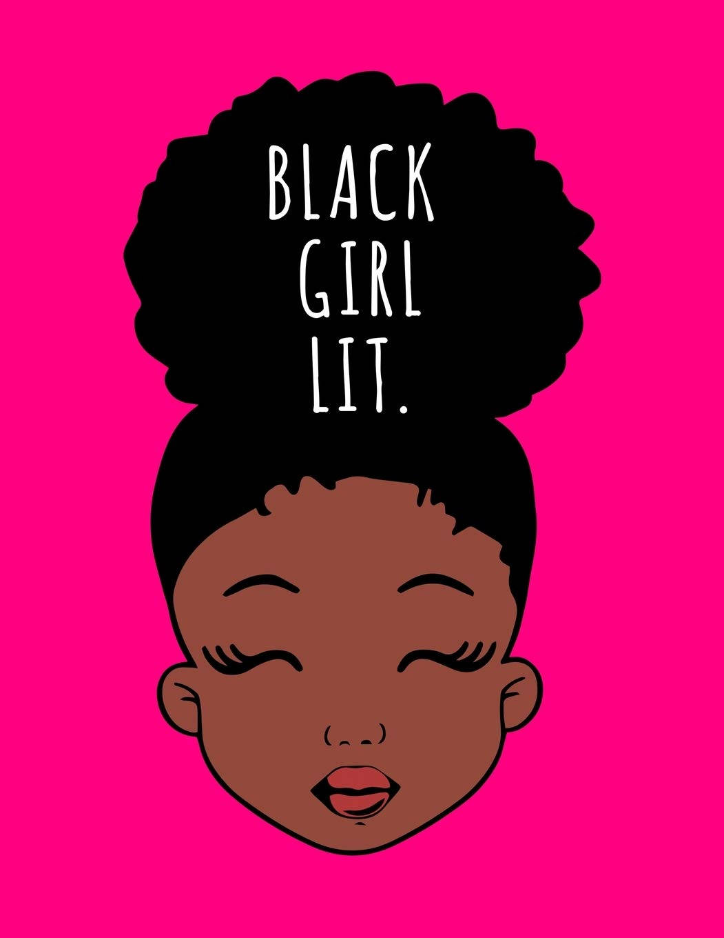 Black Girl LIT., afro, vibrant pink background, HD Phone Wallpaper