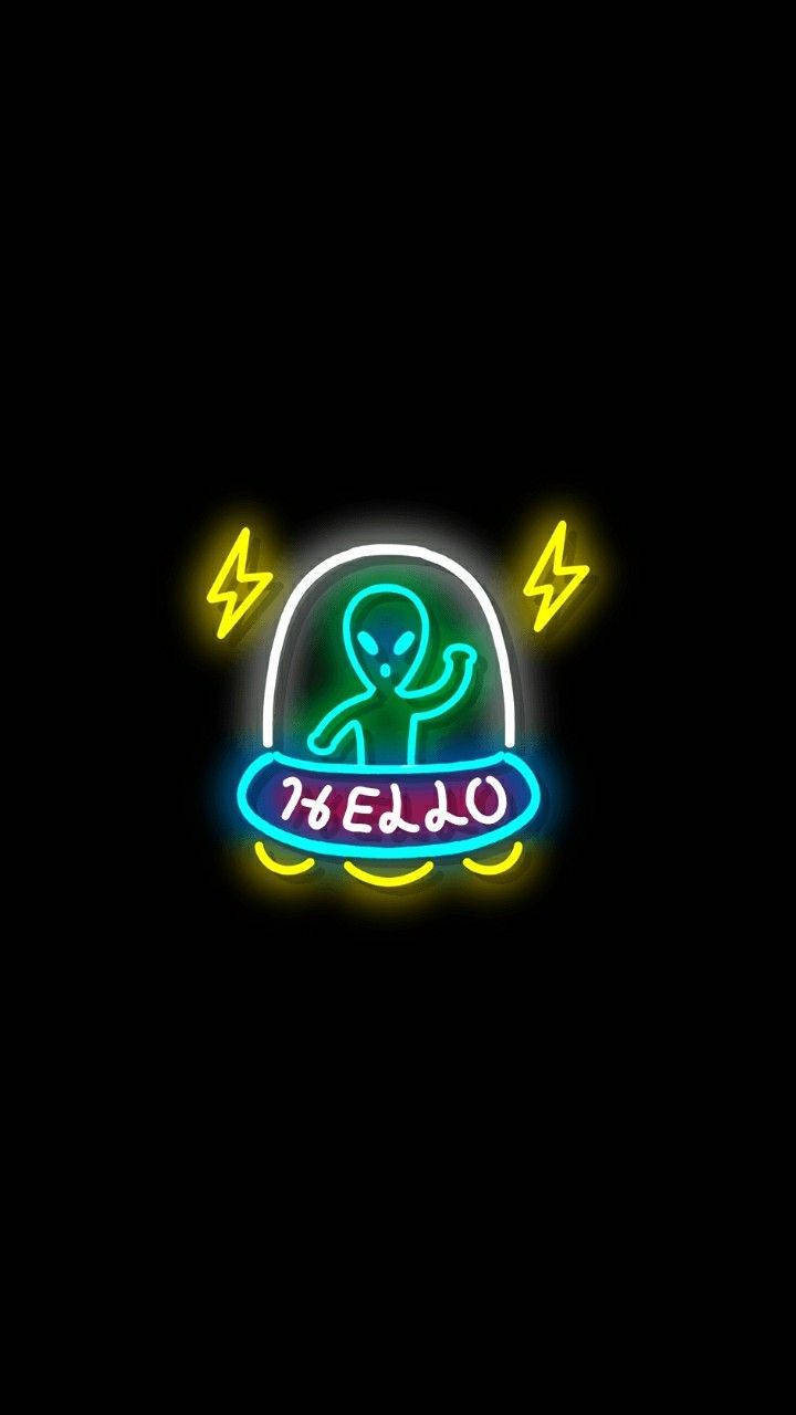 green alien, dome, HELLO, HD Phone Wallpaper