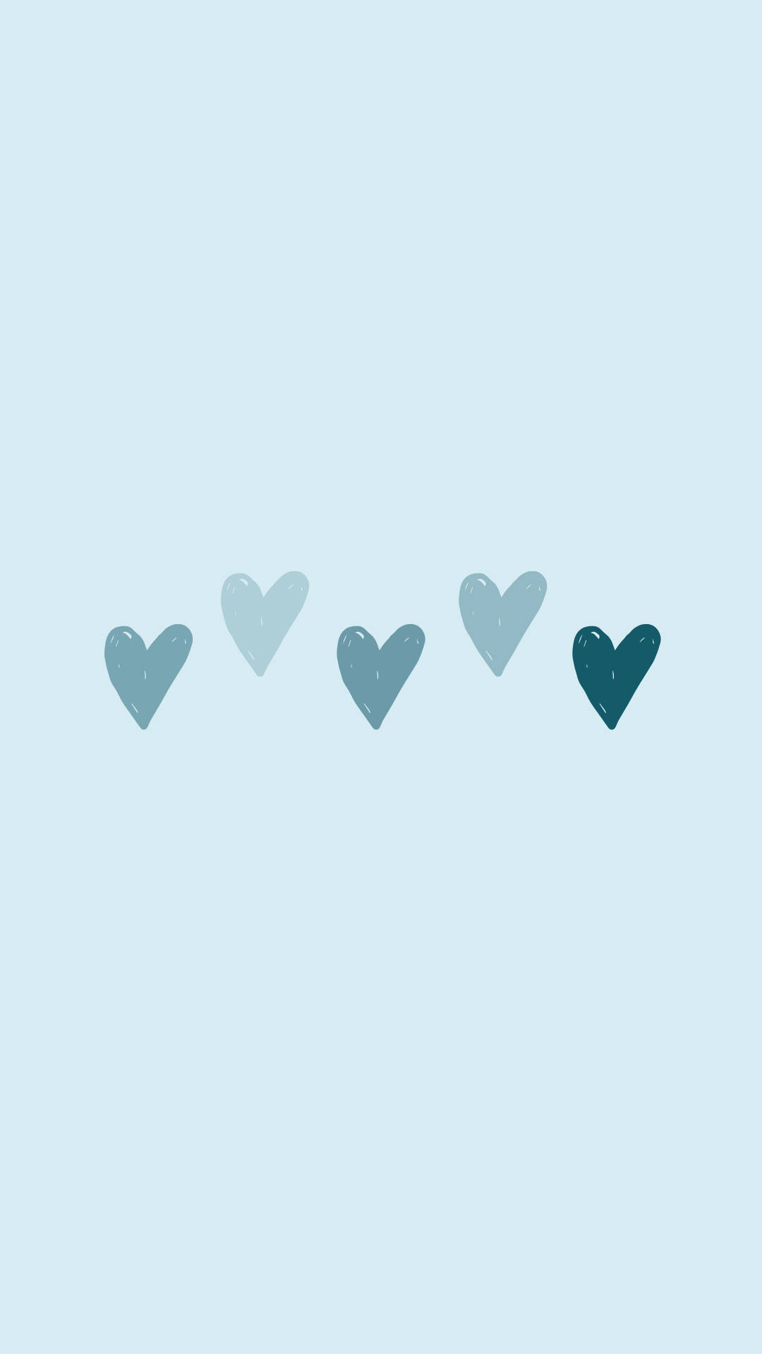 minimalist hearts, gradient blues, soft pastel blue background, Full HD Phone Wallpaper