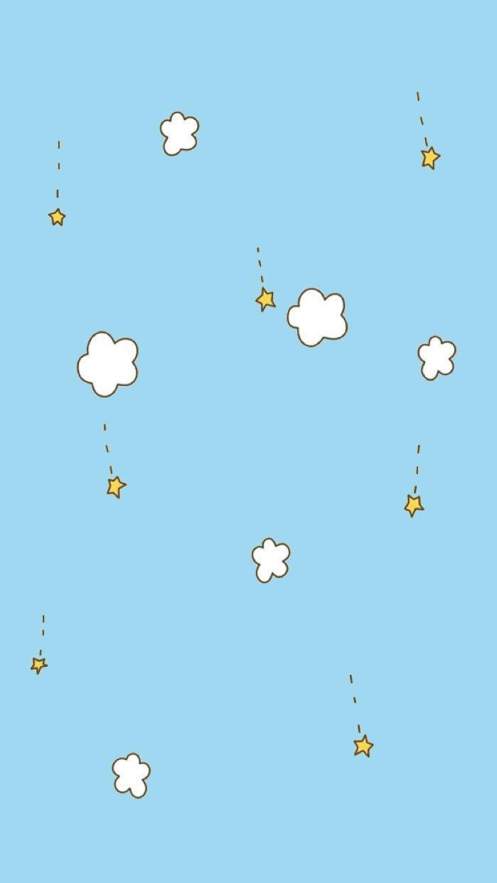 Cute Blue Phone, meteor showers, light blue sky, SD Phone Wallpaper