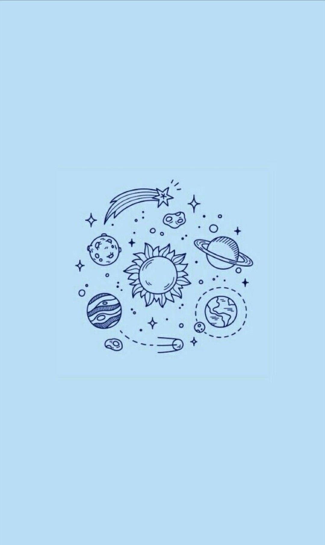 Cute Blue Phone Galaxy, celestial bodies, sun, HD Phone Wallpaper