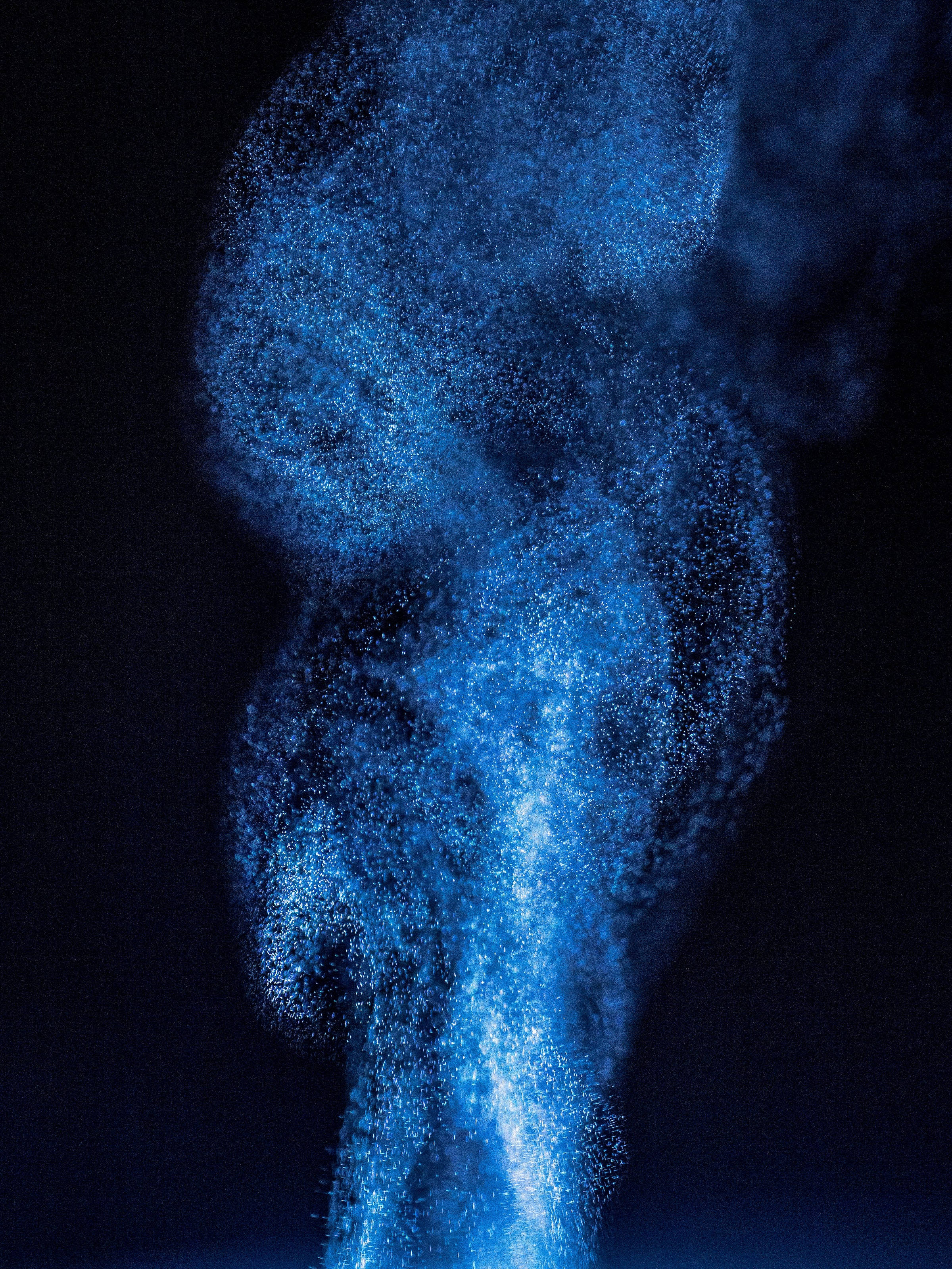 Cute Blue Aesthetic, glowing blue particles, liquid light, 2K Phone Wallpaper