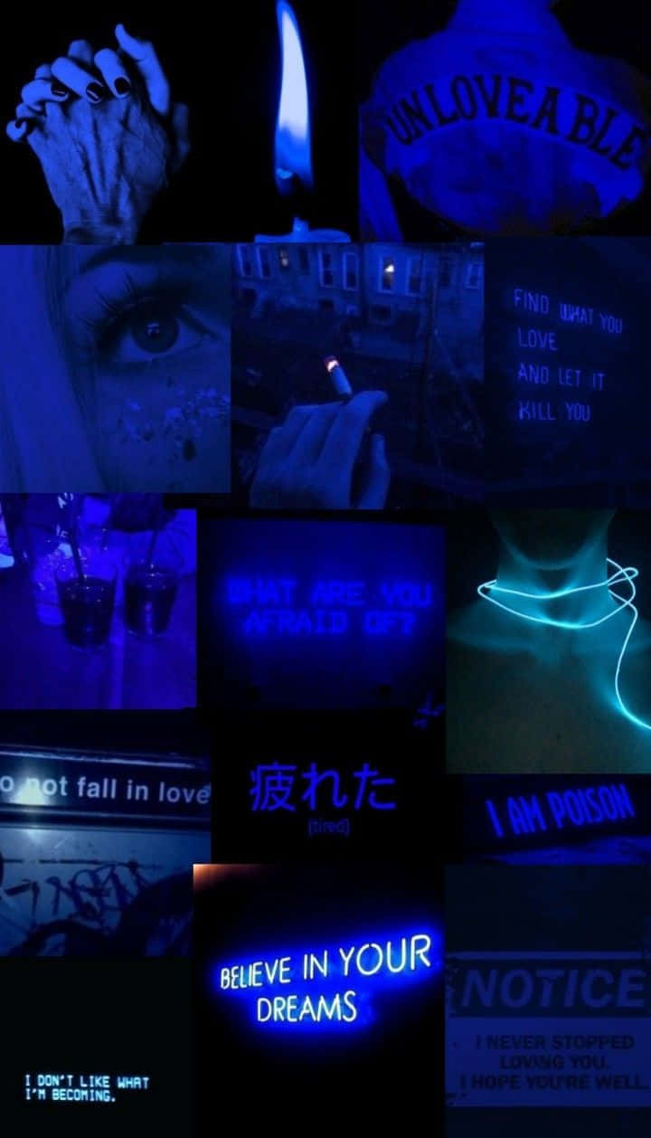 blue, neon, hands, SD Phone Wallpaper