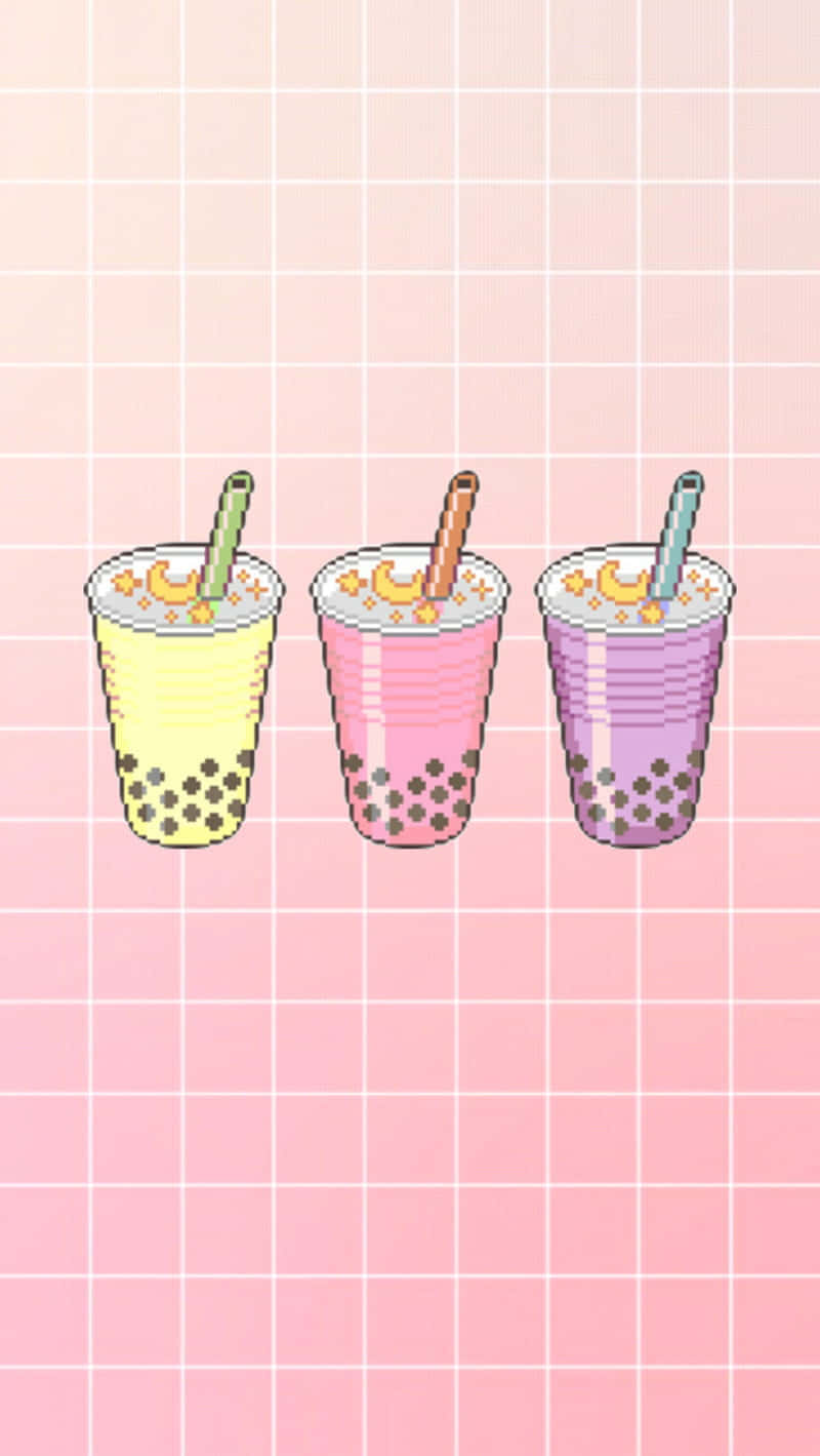 Cute Boba, pixel art, yellow, HD Phone Wallpaper