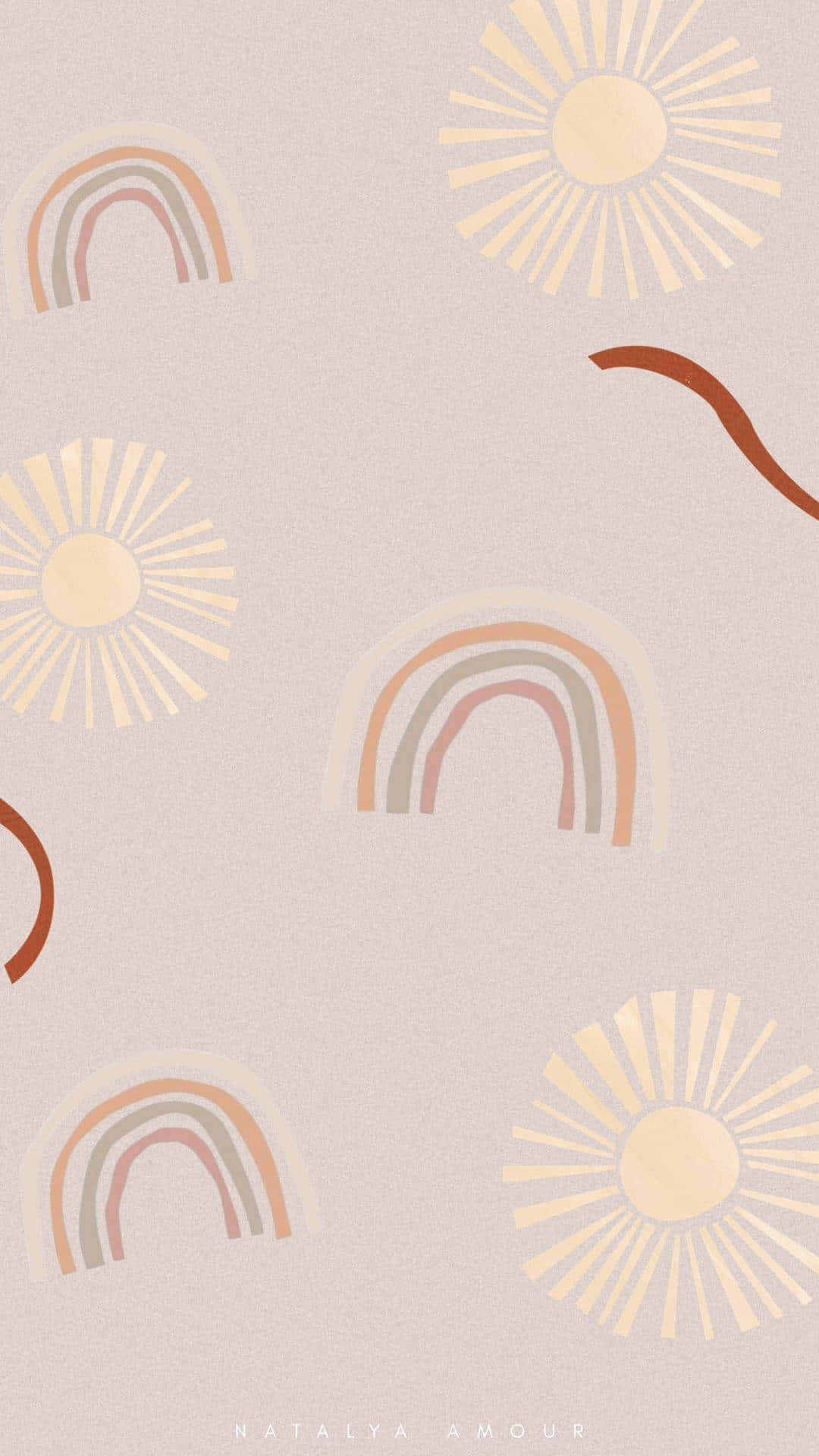 pink, beige, rainbow, Full HD Phone Wallpaper