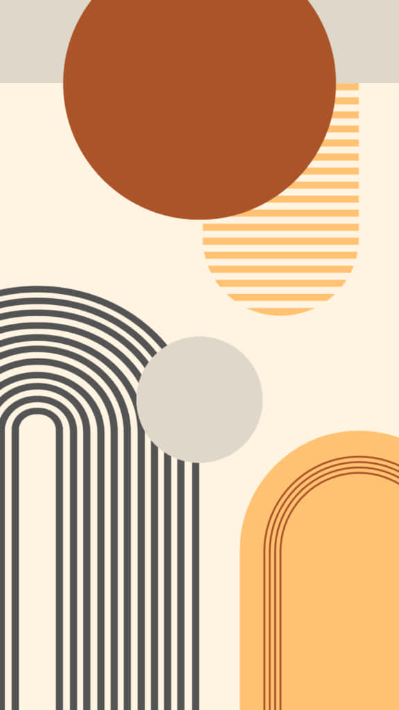 cute boho, warm-toned, geometric shapes, SD Phone Wallpaper