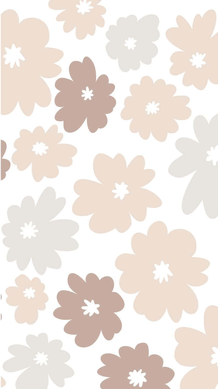 white, beige, floral pattern, HD Phone Wallpaper