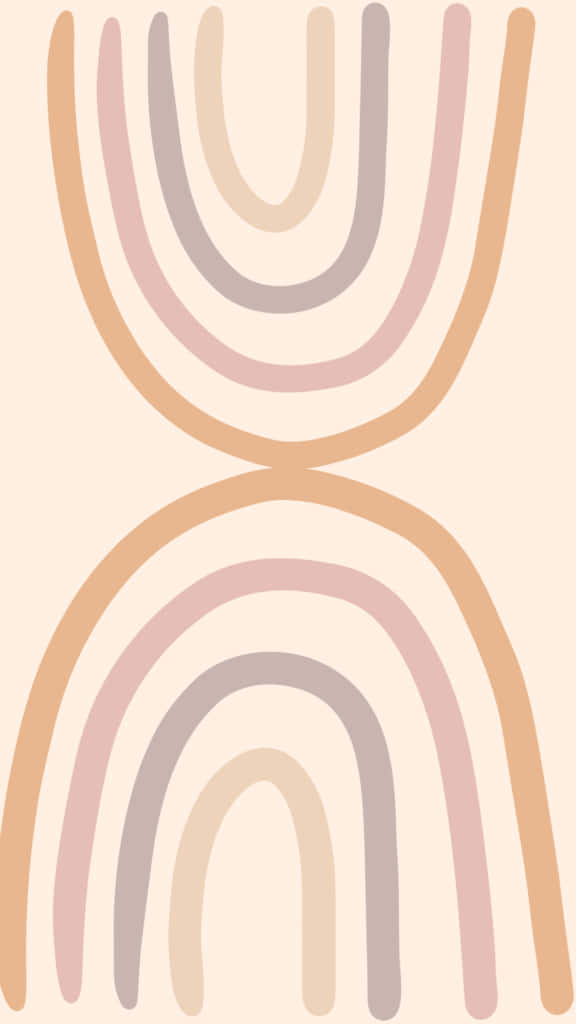 rainbow, pink, beige, SD Phone Wallpaper