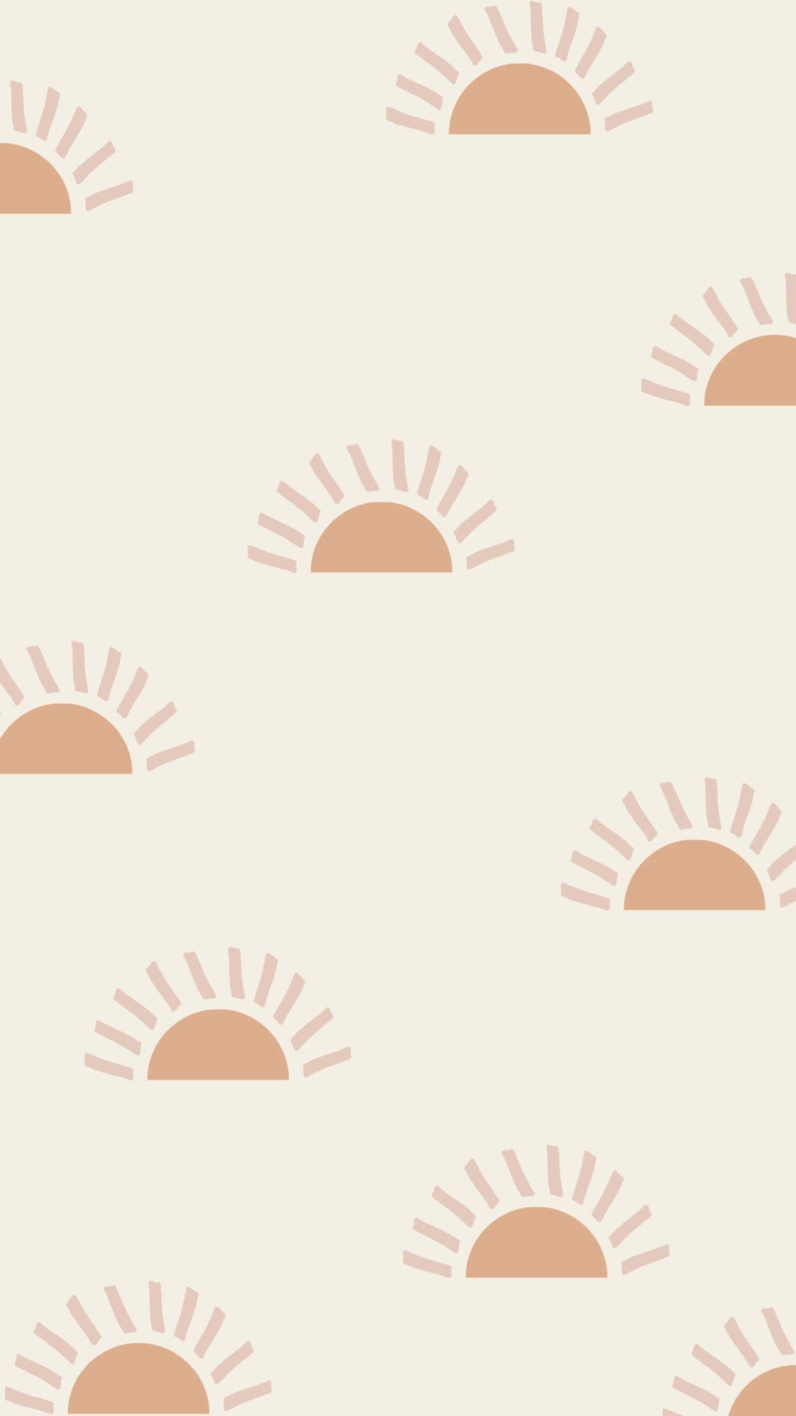 cute boho, minimalist sun motifs, soft beige tones, 2K Phone Wallpaper