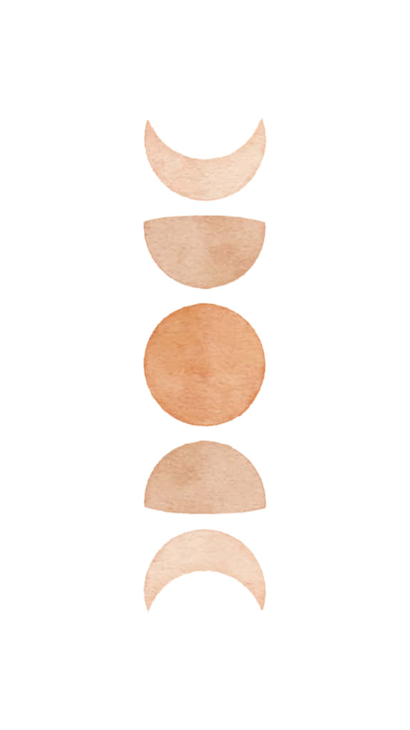 wooden circles, white background, soft peach watercolor shapes, SD Phone Wallpaper