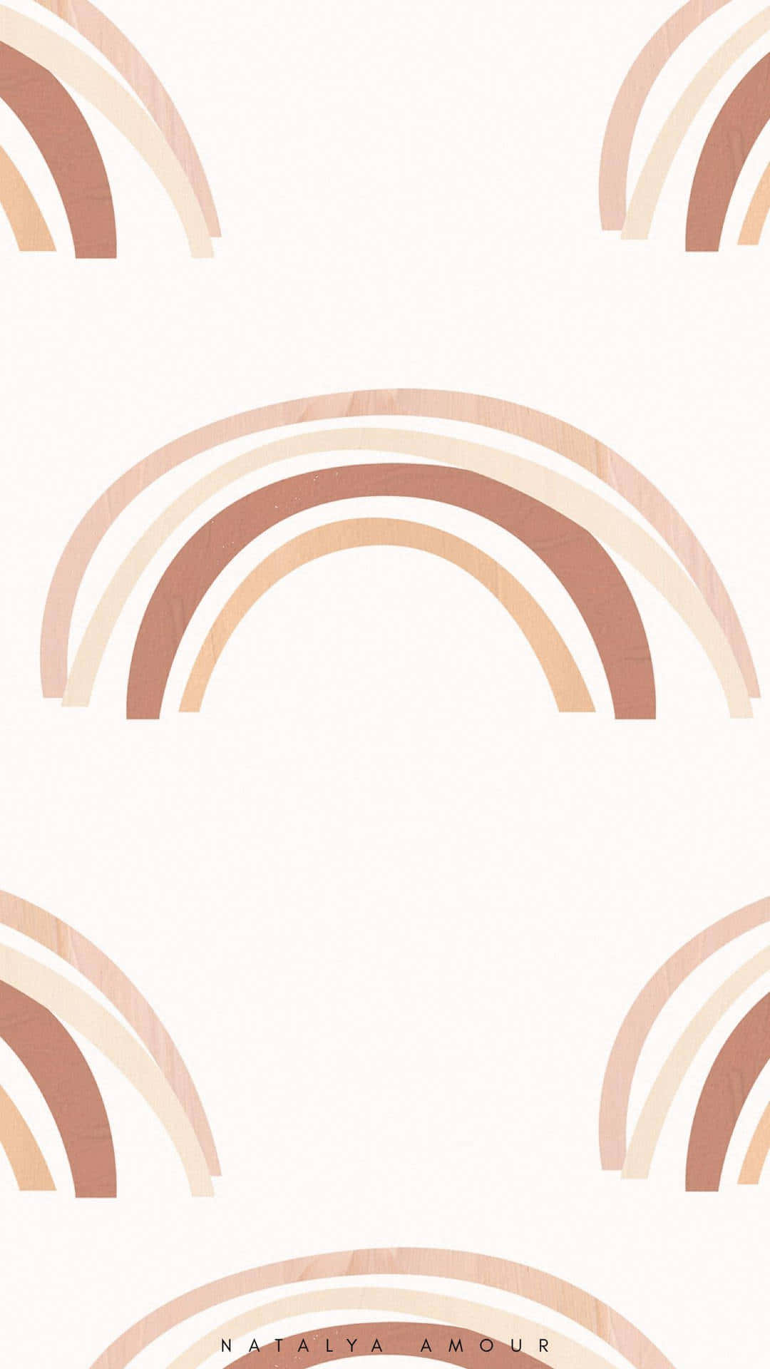 white and beige background, rainbow pattern, pastel-toned rainbows, Full HD Phone Wallpaper