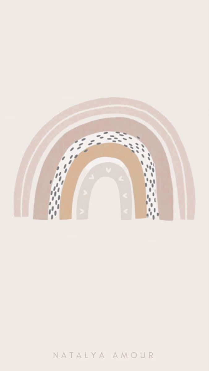 pastel rainbow, dotted patterns, heart patterns, SD Phone Wallpaper
