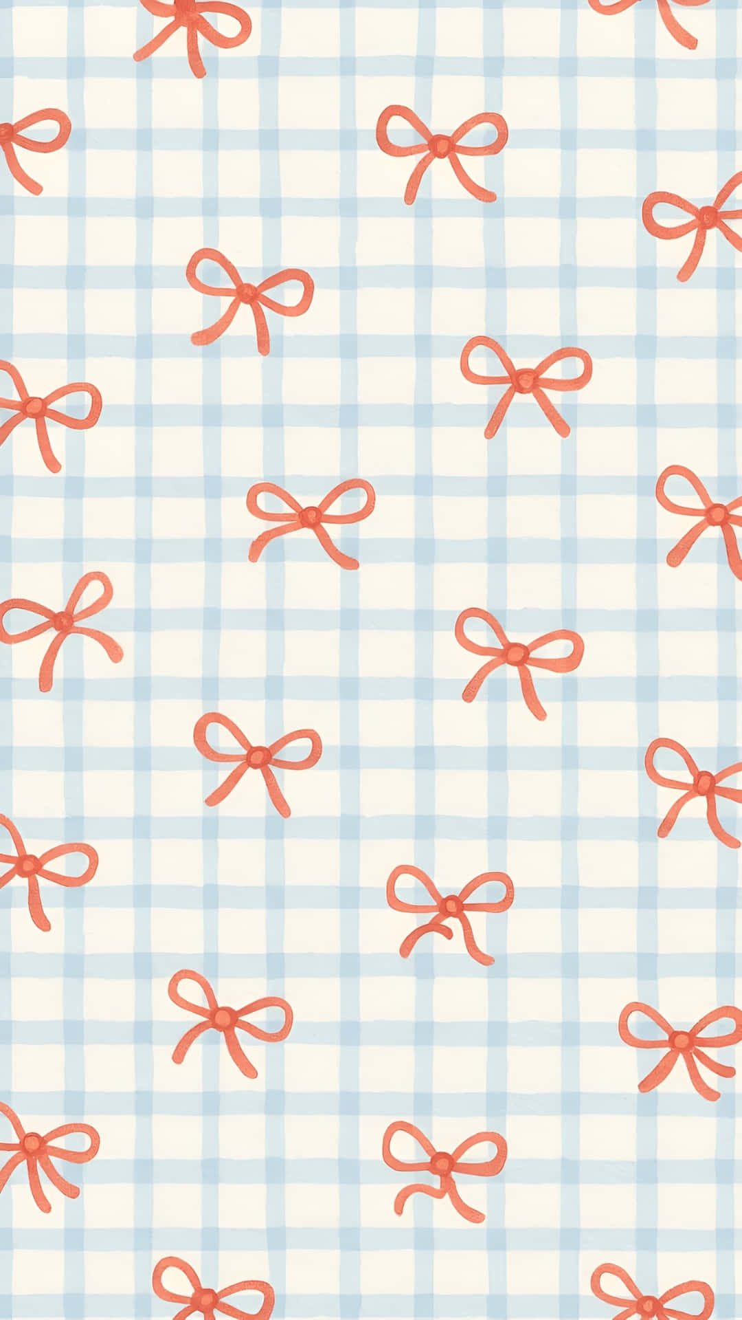coral bows, light blue, cream, Full HD Phone Wallpaper