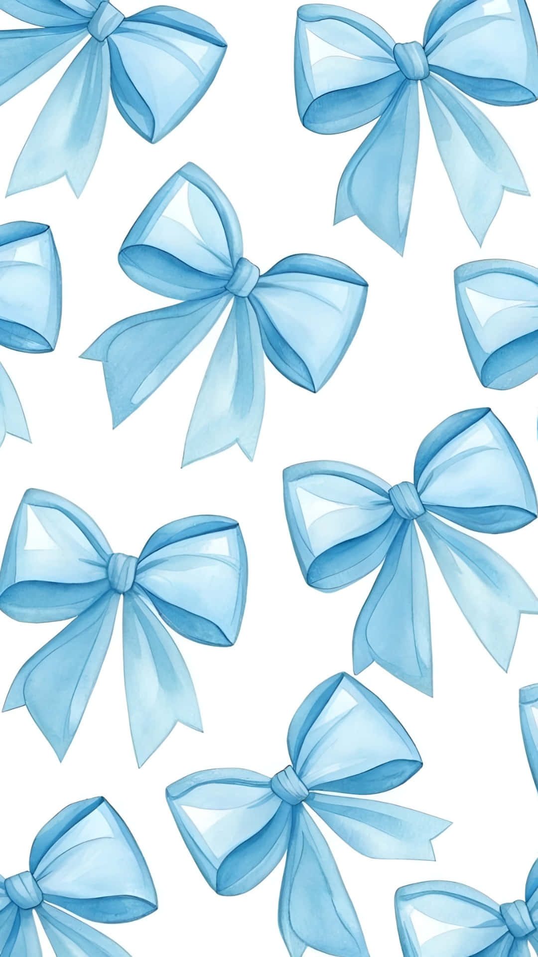 blue, cute bow, satin, Full HD Phone Wallpaper