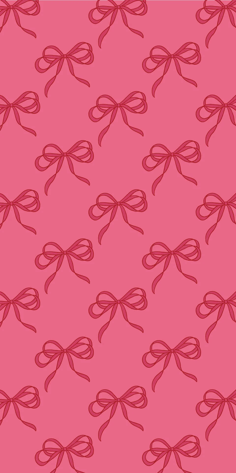 pink bow pattern, red ribbon bow outlines, seamless pattern, Full HD Phone Wallpaper