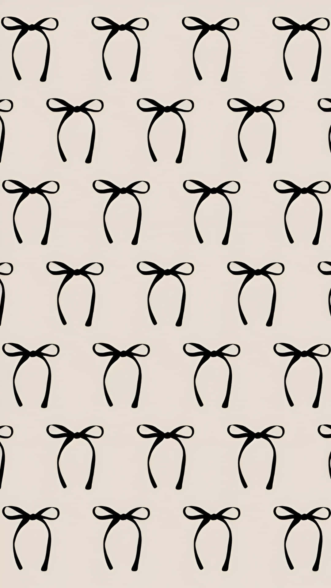 cute bow pattern, black bow headbands, soft beige background, Full HD Phone Wallpaper