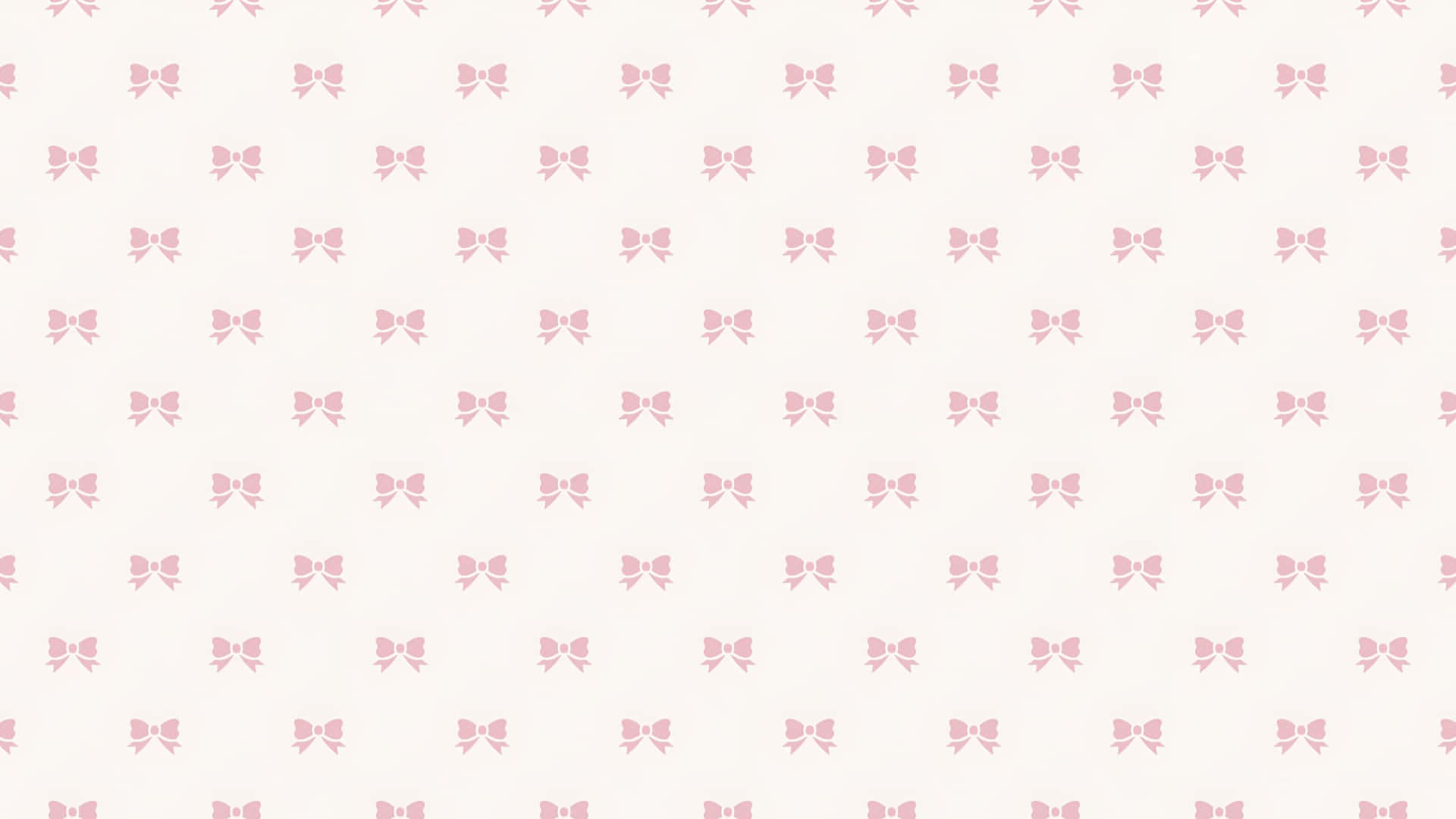 pink aesthetic bow pattern, soft pink bows, creamy off-white background, Full HD Desktop Wallpaper