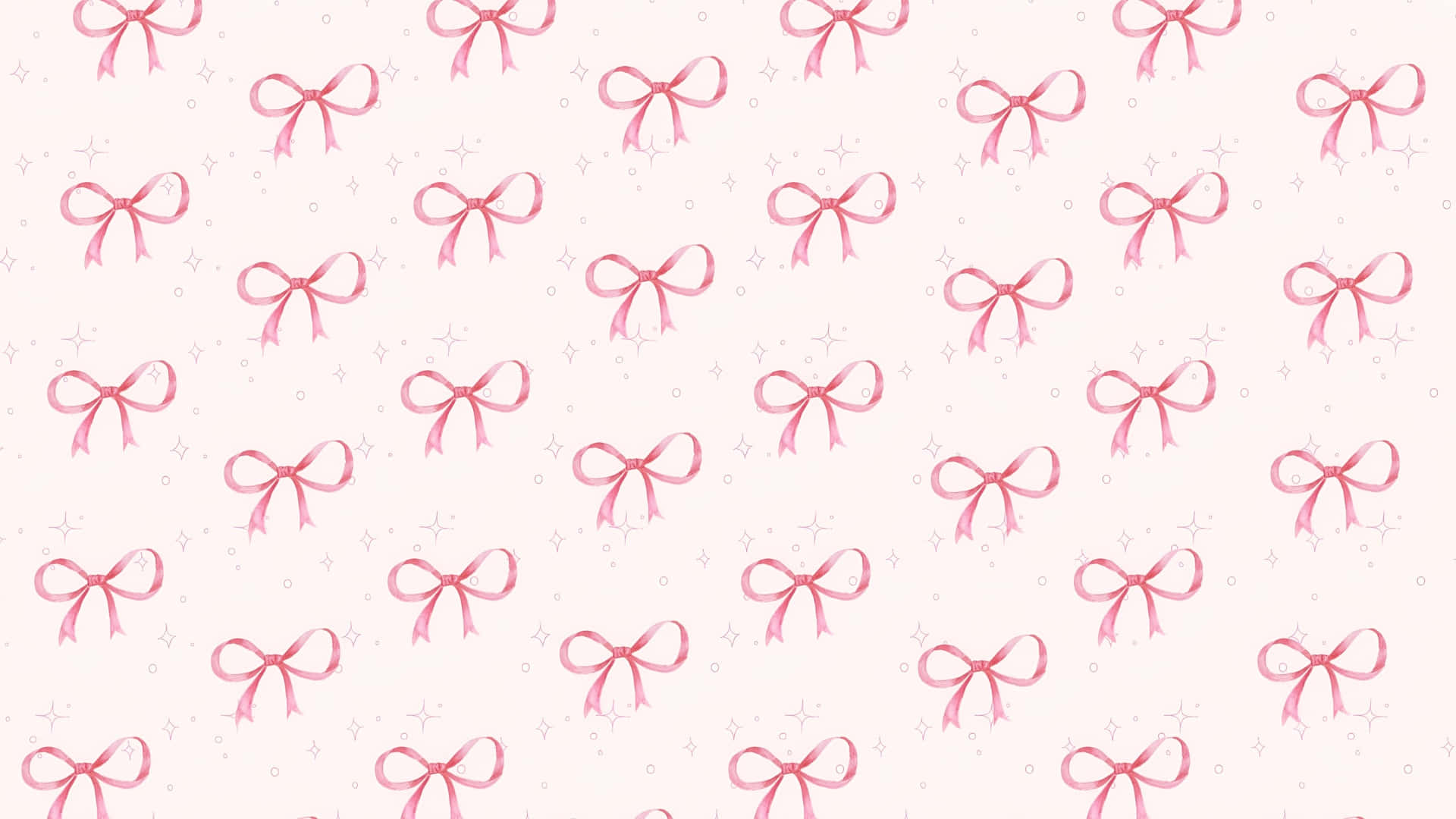 pink aesthetic bow pattern, watercolor bows, sparkles, Full HD Desktop Wallpaper