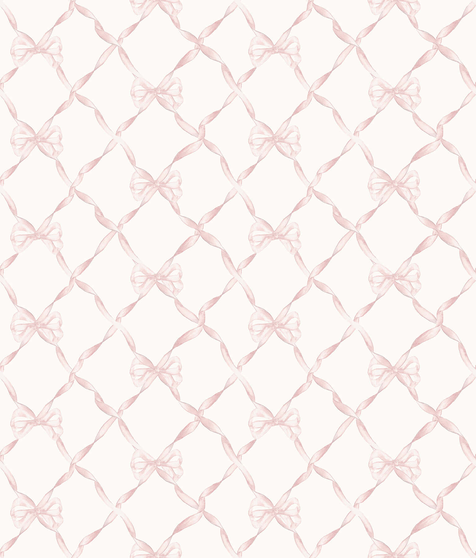 pink bows, white background, watercolor pattern, HD Phone Wallpaper