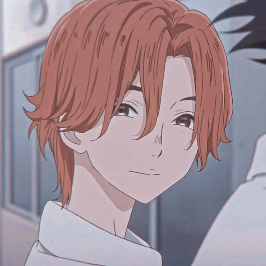 animated red haired boy, reddish-brown hair, gentle smile, SD Desktop Wallpaper