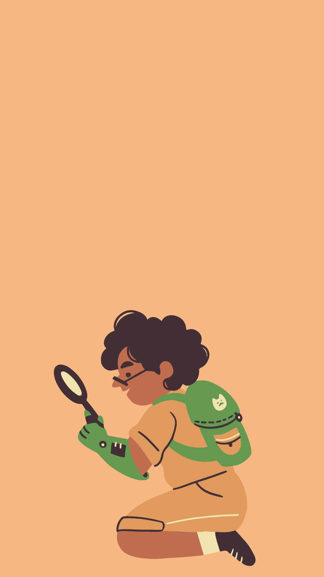 handsome boy scout cartoon, curly hair, glasses, Full HD Phone Wallpaper