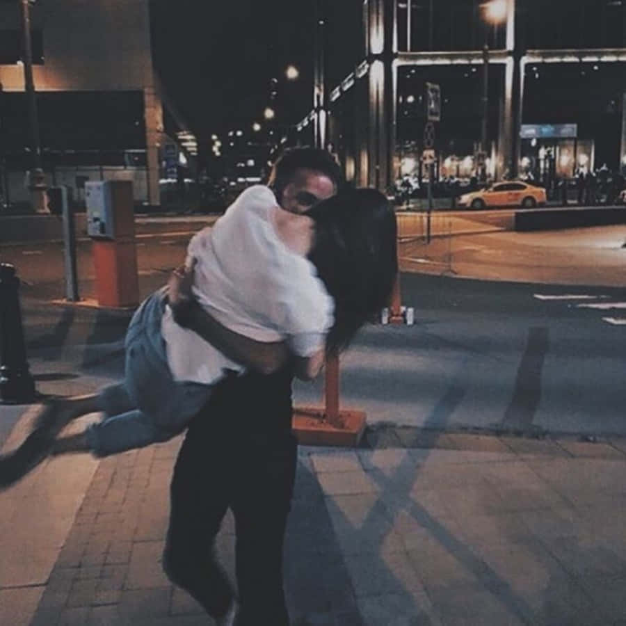 Cute Boyfriend, city sidewalk, warm streetlights, SD Desktop Wallpaper