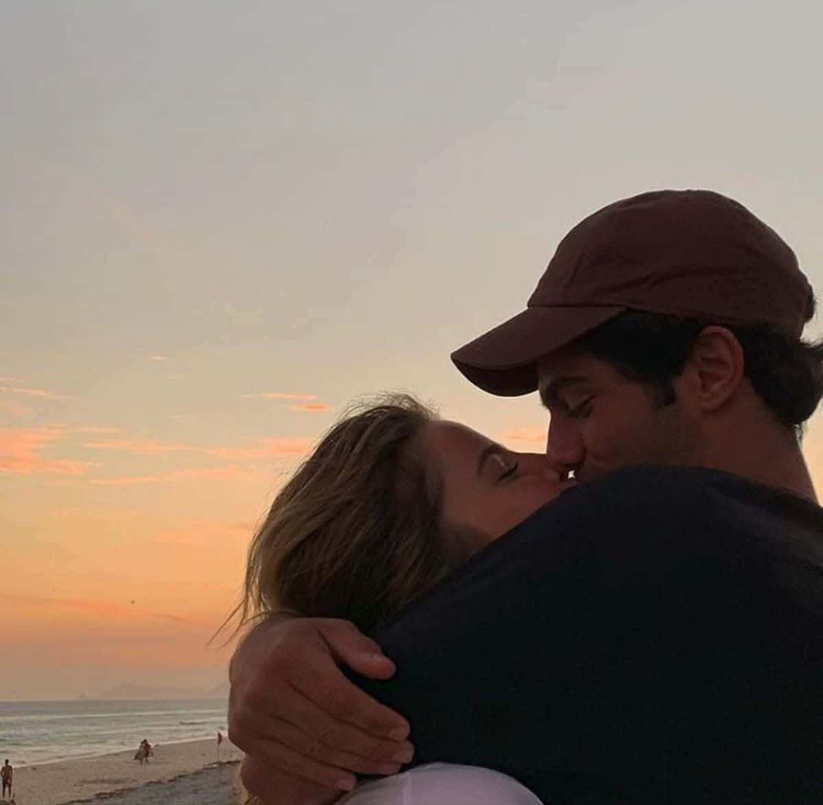 cute boyfriend, beach, sunset, SD Desktop Wallpaper