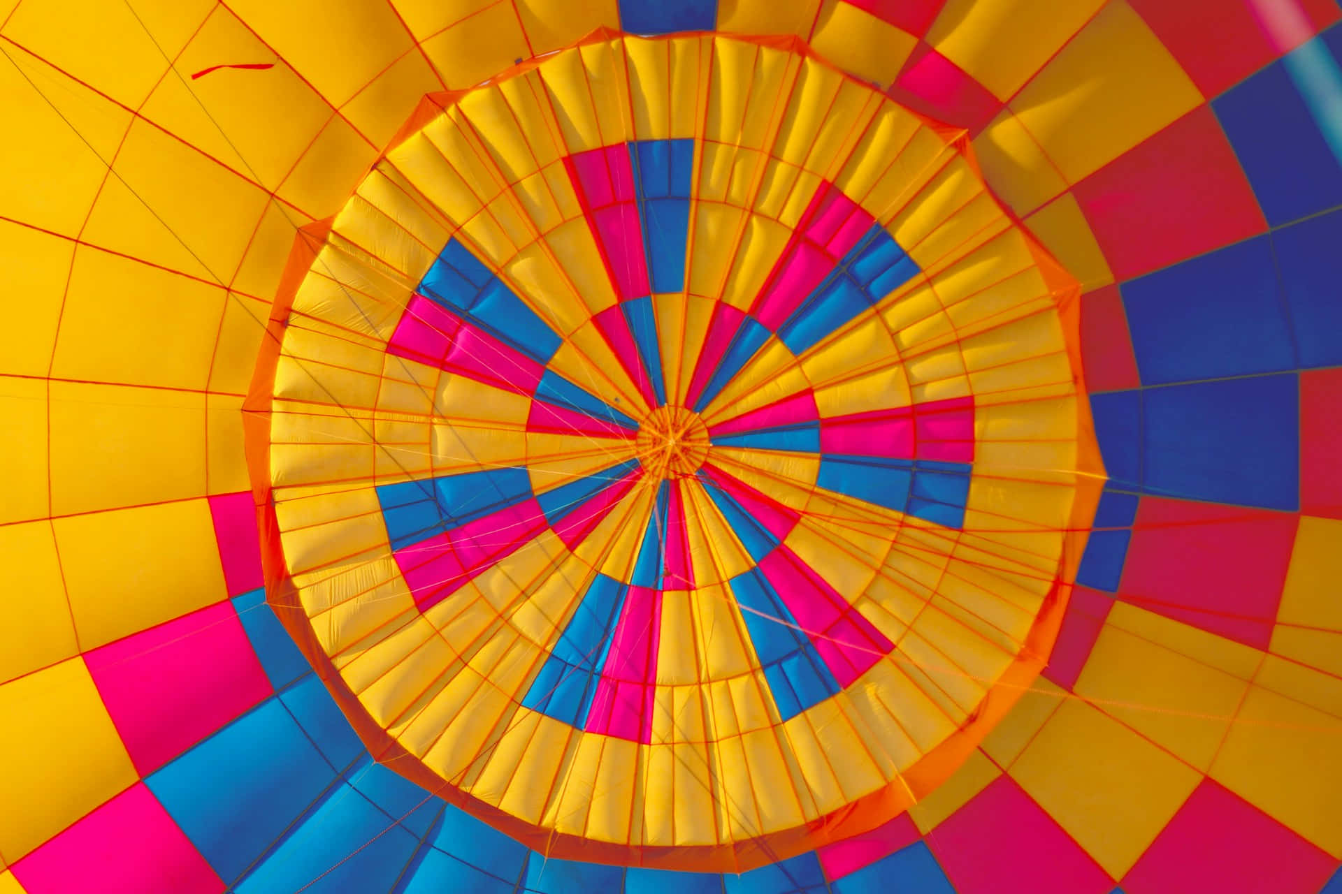 vibrant hot air balloon canopy, yellow, pink, Full HD Desktop Wallpaper