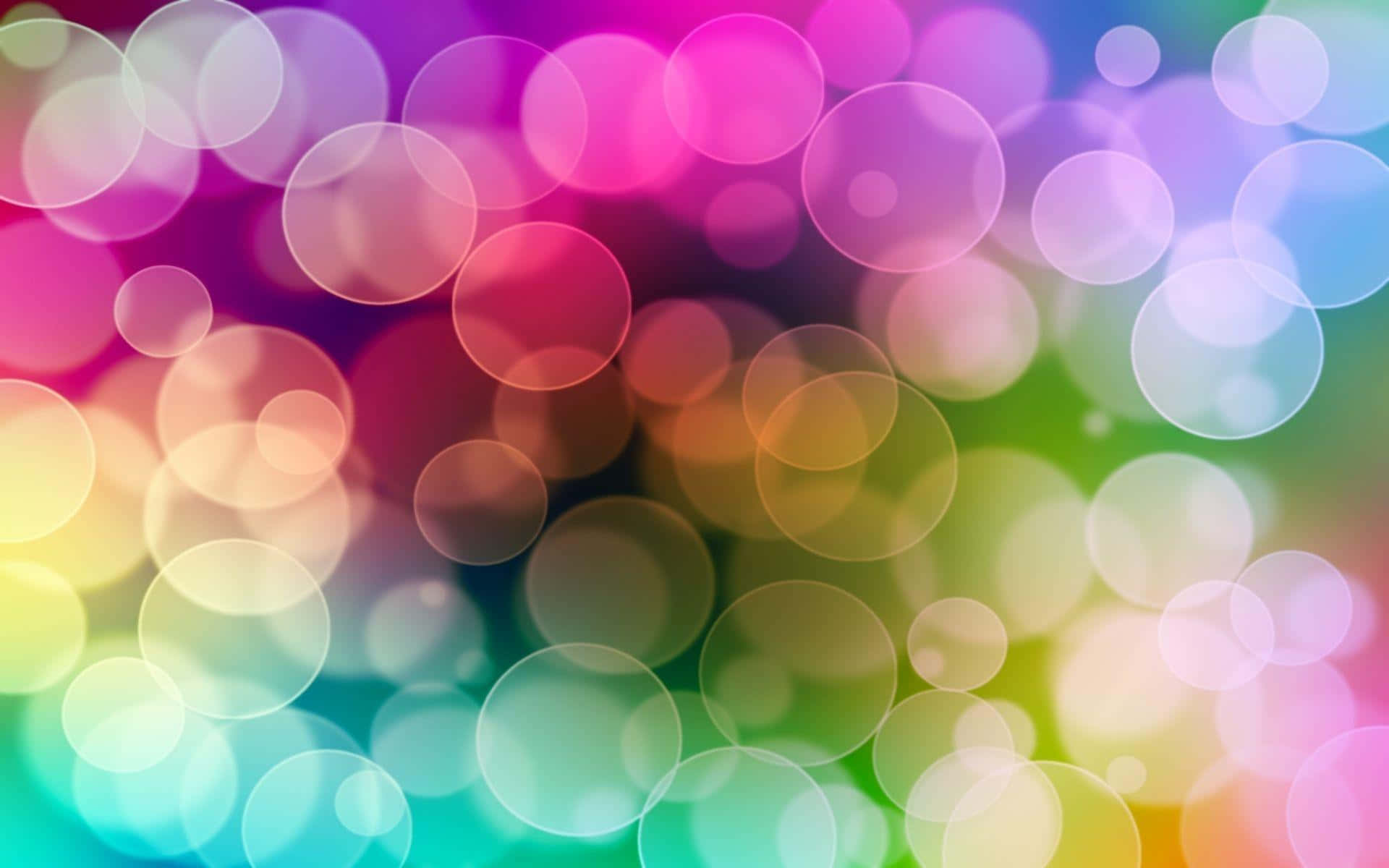 vibrant rainbow bokeh circles, dreamy gradient background, softly glow, Full HD Desktop Wallpaper