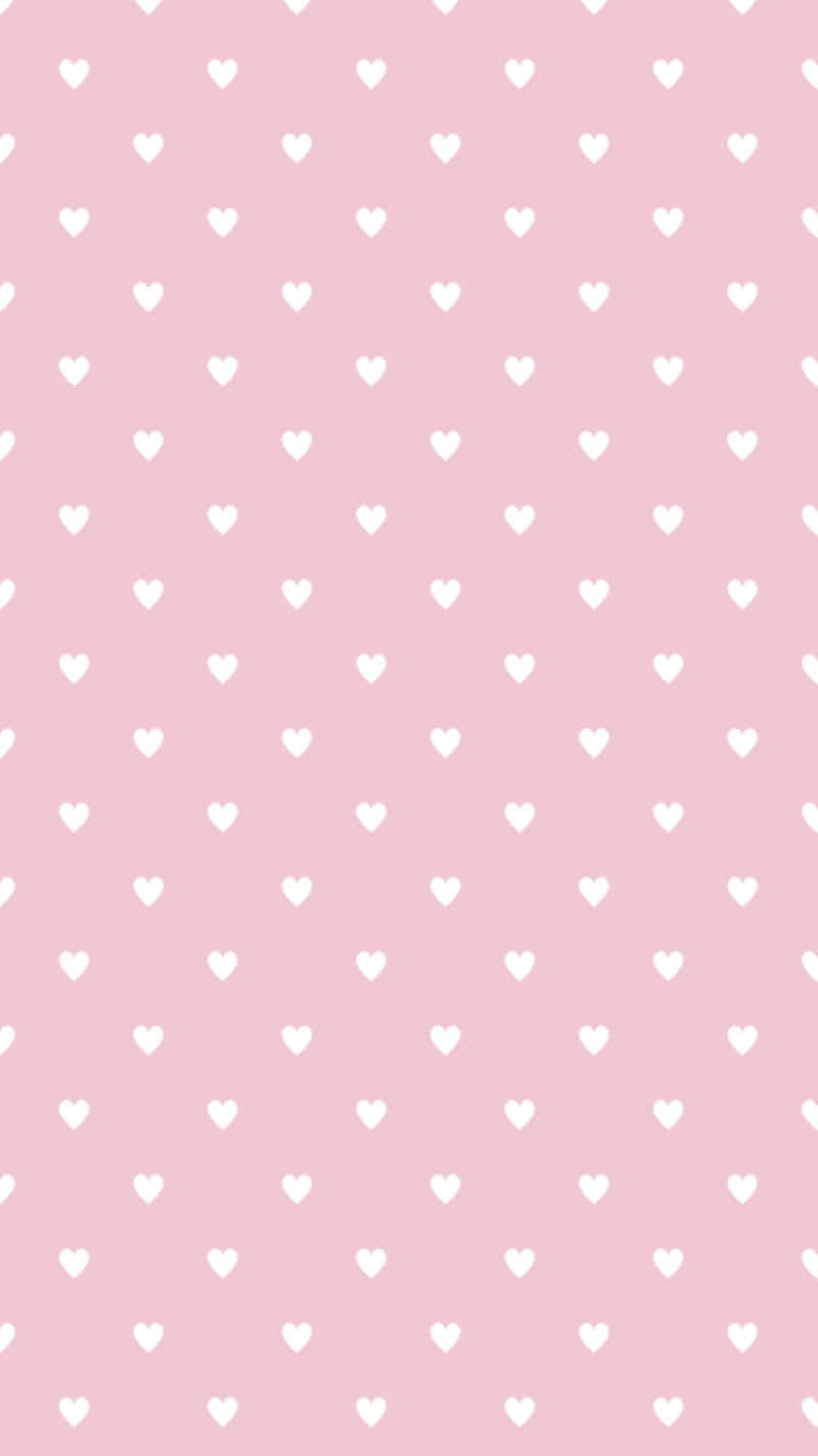 simple pink, soft pink, tiny white hearts, HD Phone Wallpaper