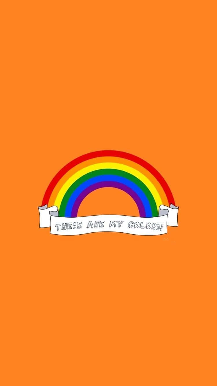 LGBT Rainbow, orange, white banner, HD Phone Wallpaper