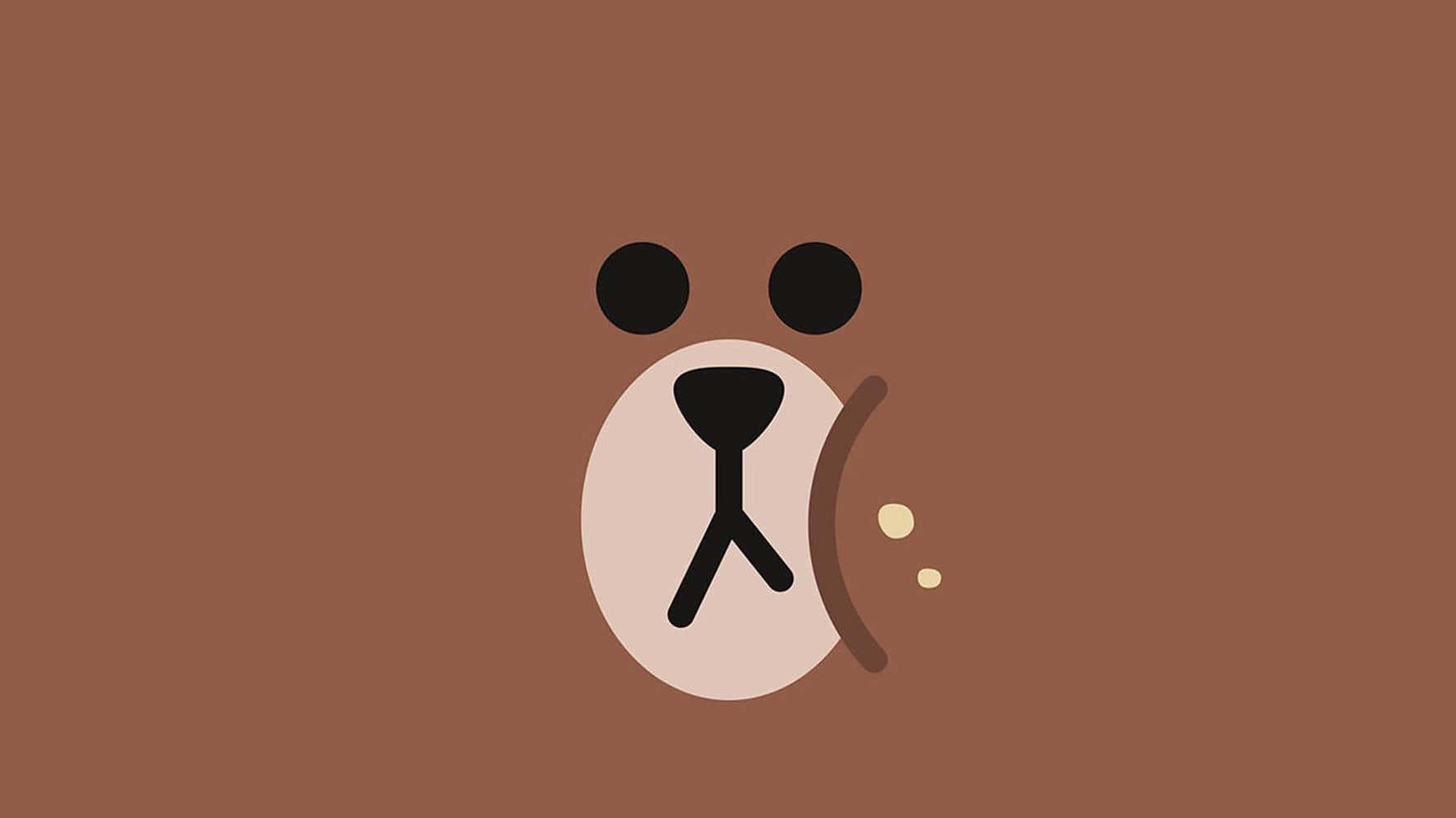 cute brown bear face illustration, minimalist brown bear face, black eyes nose and mouth, HD Desktop Wallpaper
