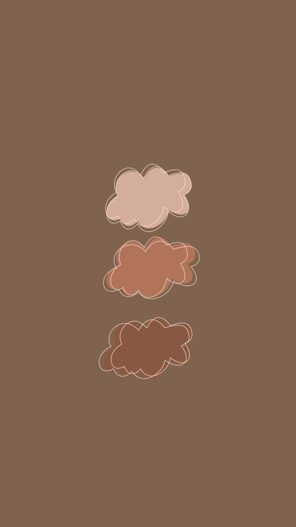 Cute Brown Clouds Aesthetic, gradient brown tones, muted brown background, HD Phone Wallpaper