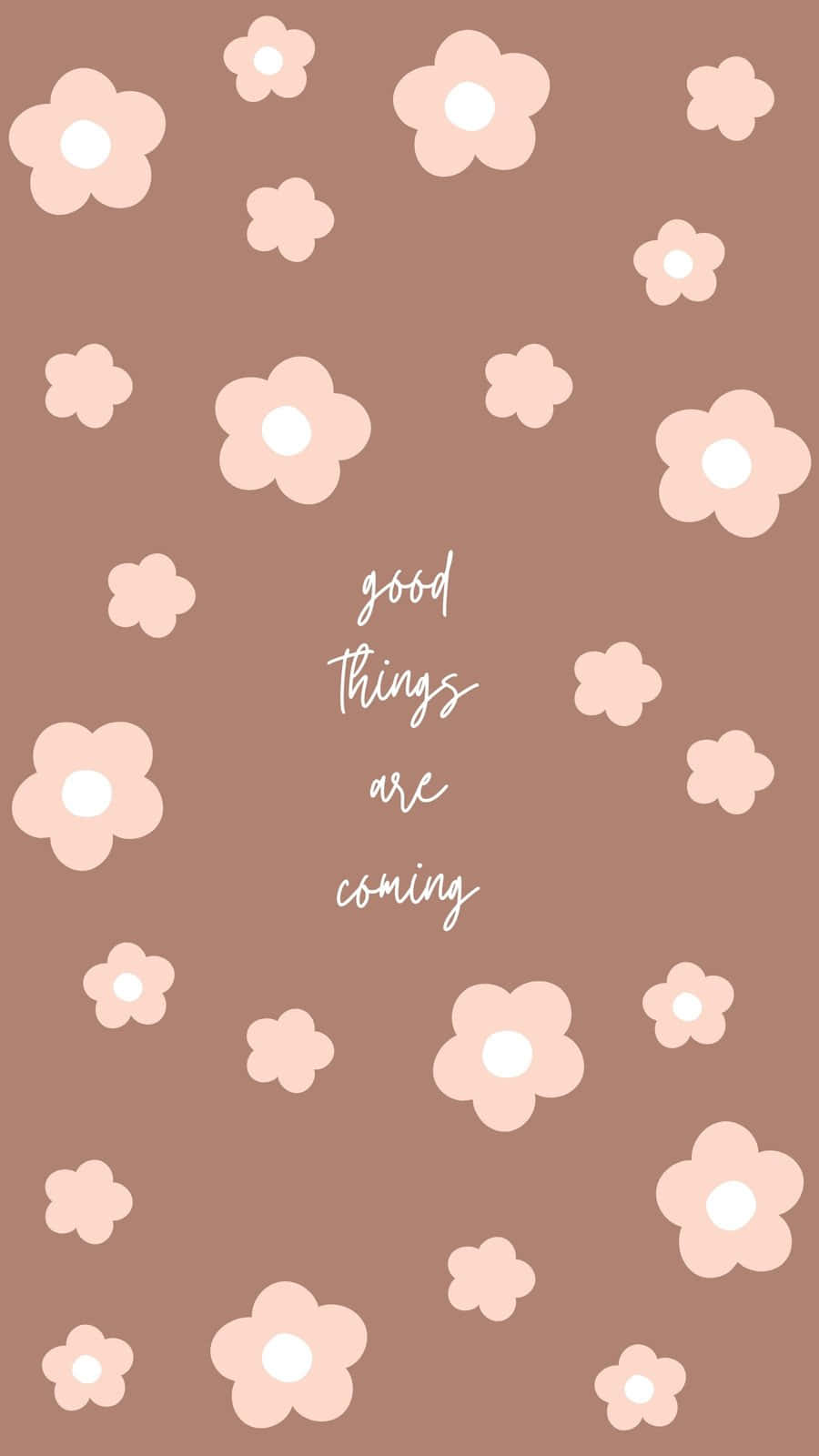 cute brown floral aesthetic background, soft pink flowers, muted brown background, HD Phone Wallpaper