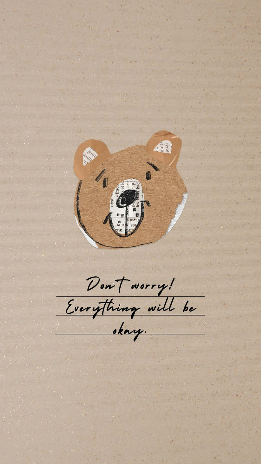 brown bear, paper-cut, newspaper texture, HD Phone Wallpaper