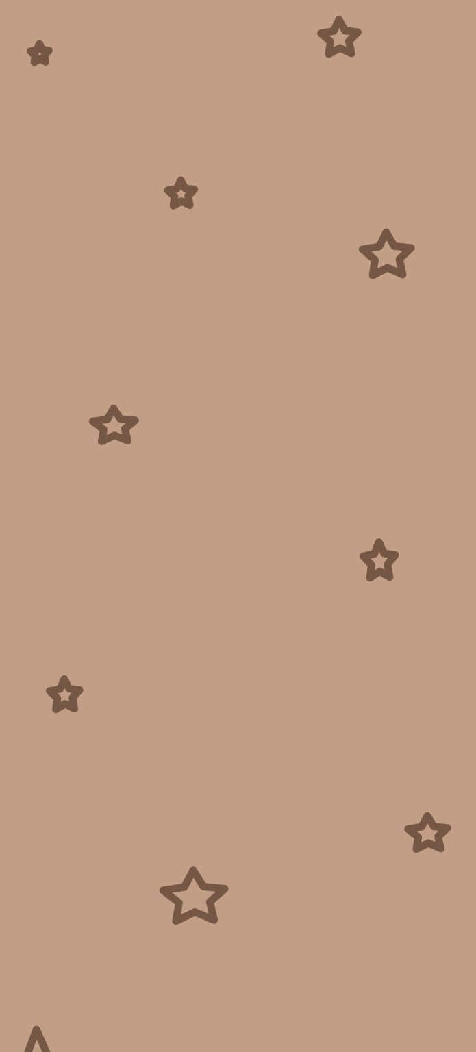 cute brown star pattern, soft taupe background, dark brown outlined stars, HD Phone Wallpaper