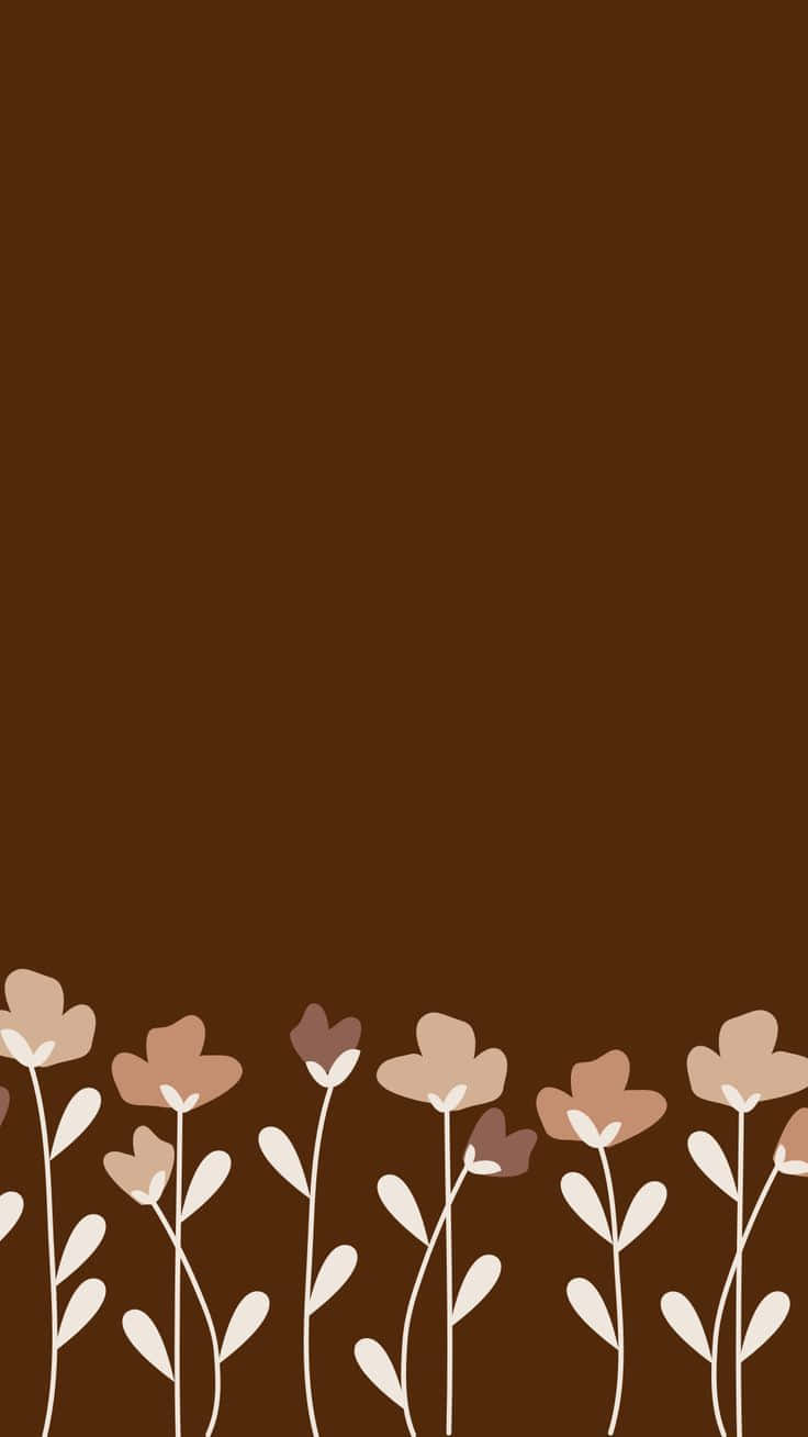 cute brown floral aesthetic, beige, cream, HD Phone Wallpaper