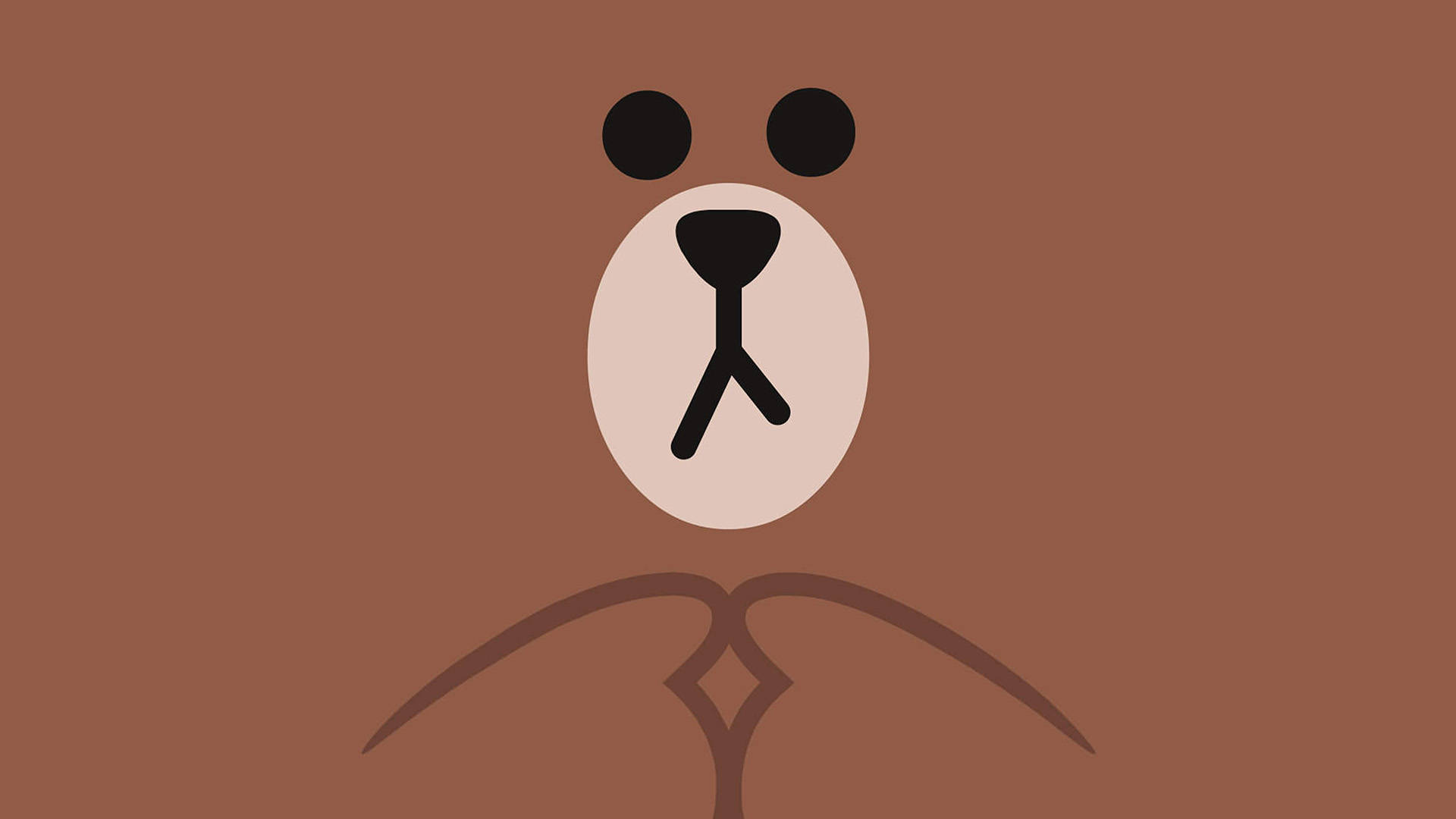 Cute Brown Bear, brown bear face, black eyes, Full HD Desktop Wallpaper