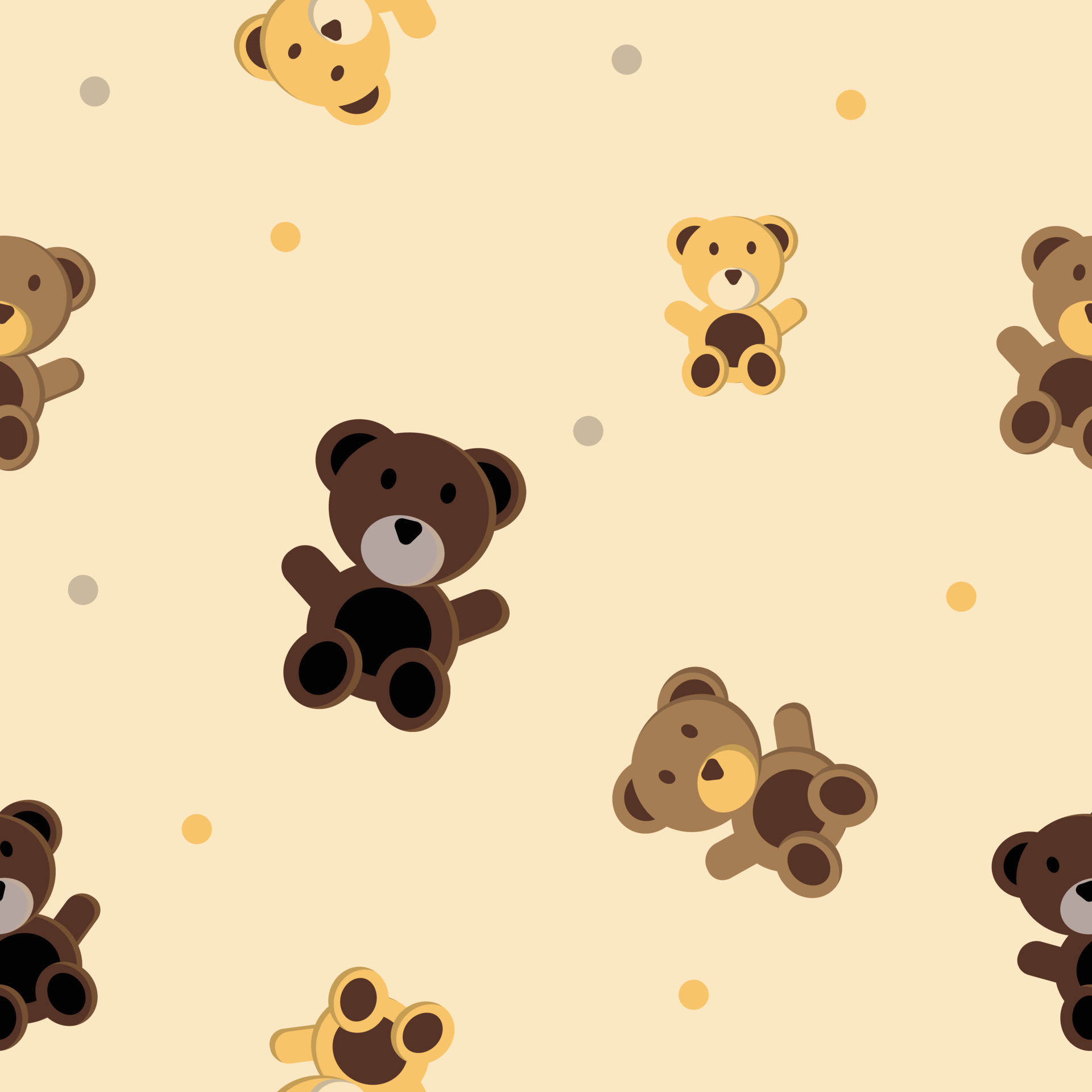 cute brown bear, brown, yellow, Full HD Desktop Wallpaper