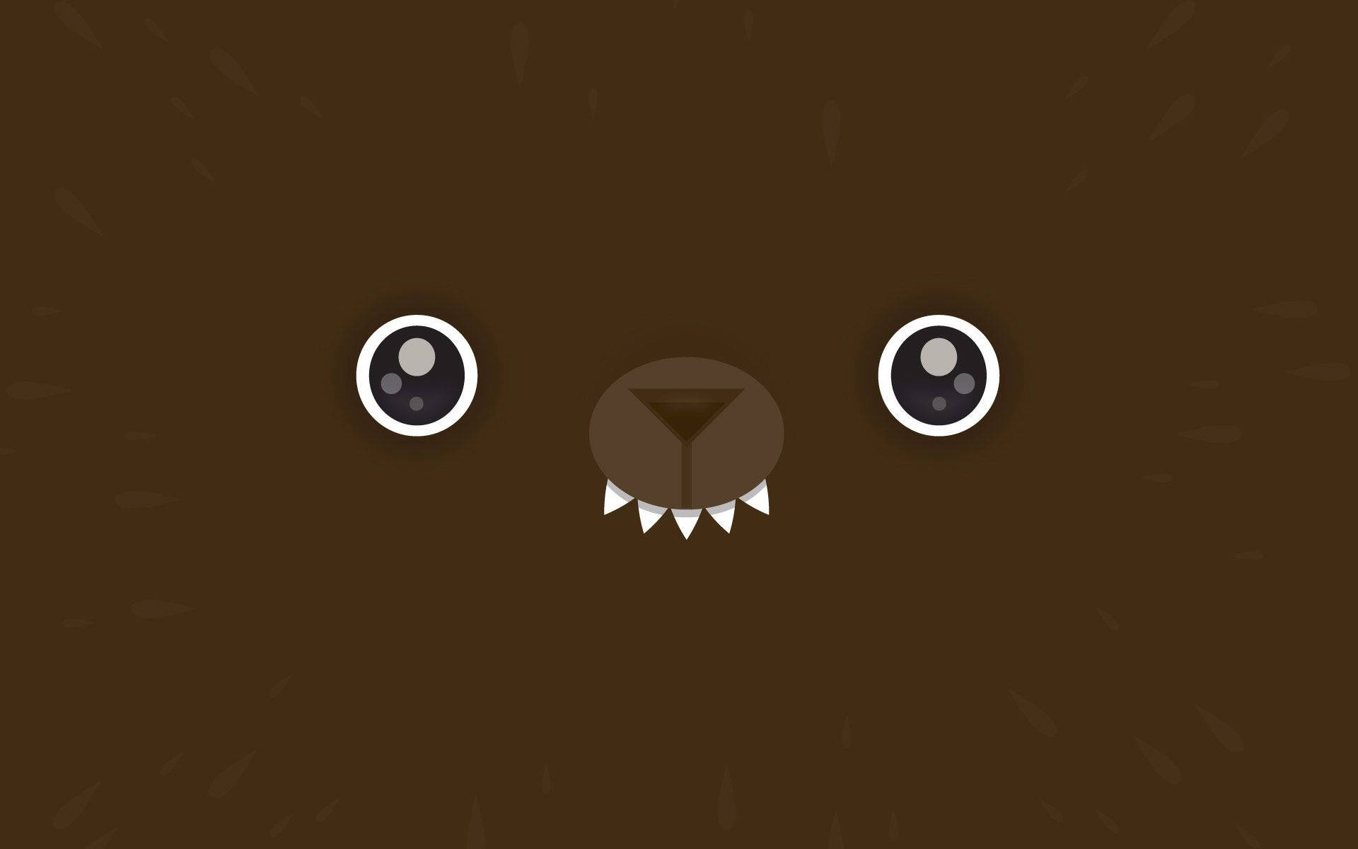 Cute Bear, brown textured background, minimalist cartoon bear face, Full HD Desktop Wallpaper