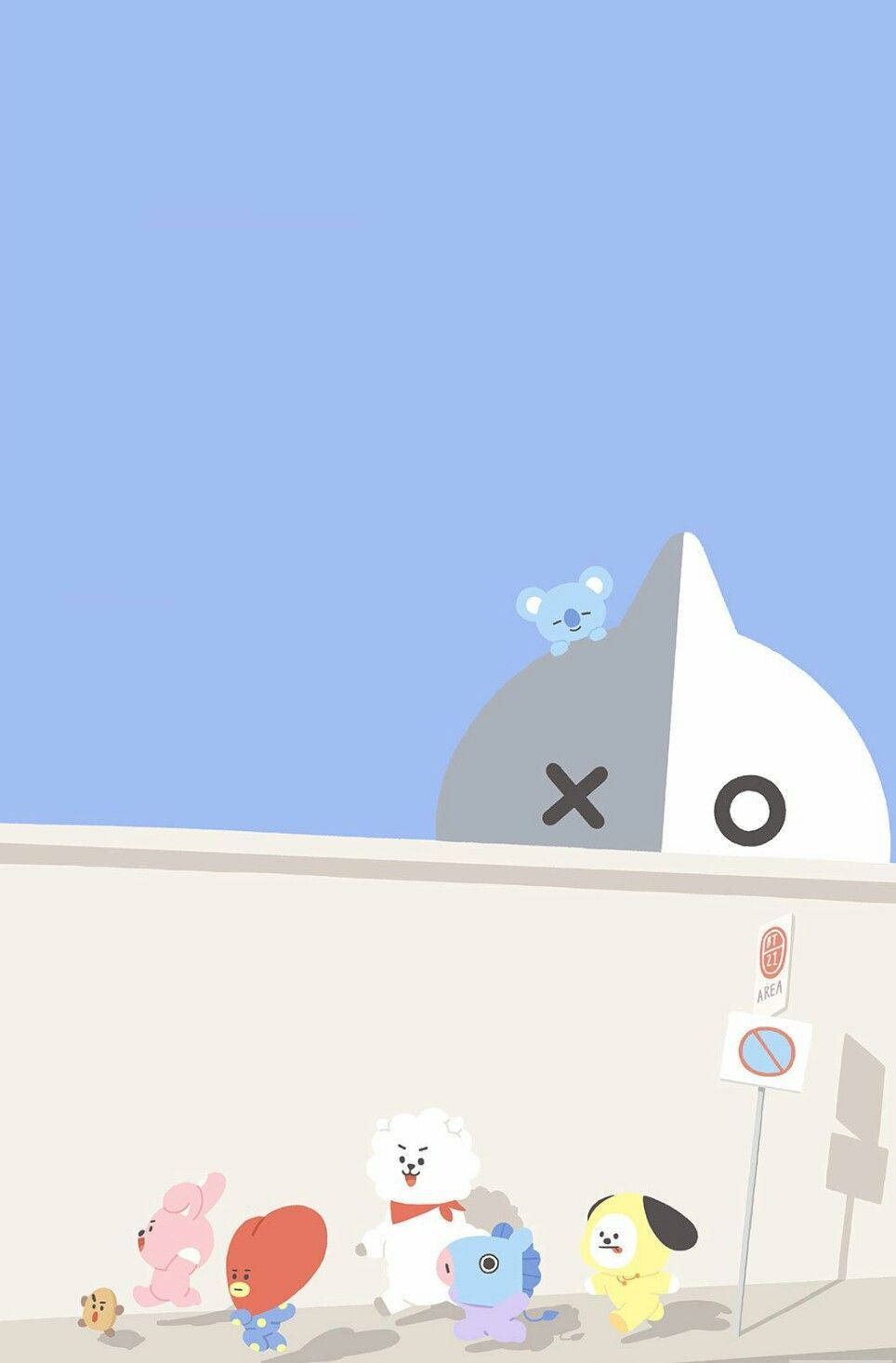 Cute BT21, giant van, cat head, HD Phone Wallpaper
