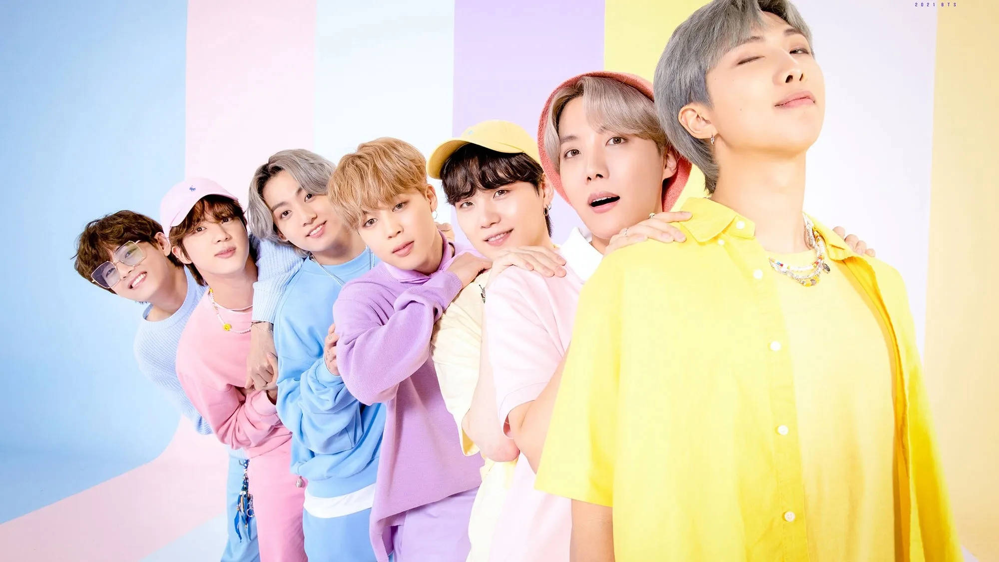 BTS, pastel colors, soft gradient background, Full HD Desktop Wallpaper