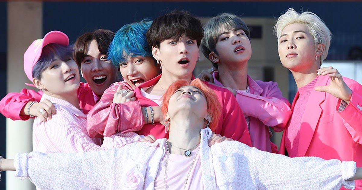 BTS, pink suits, vibrant pink outfits, SD Desktop Wallpaper