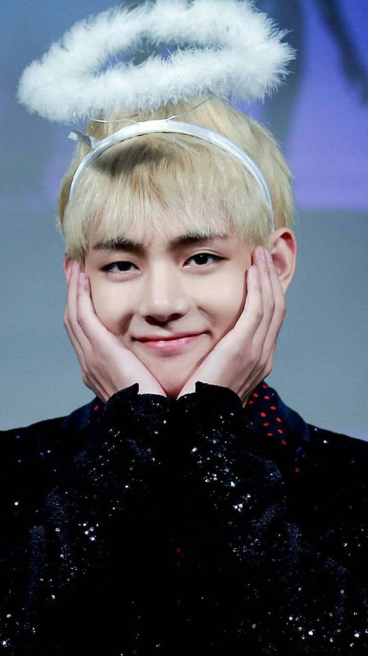 BTS V, halo, blonde hair, HD Phone Wallpaper